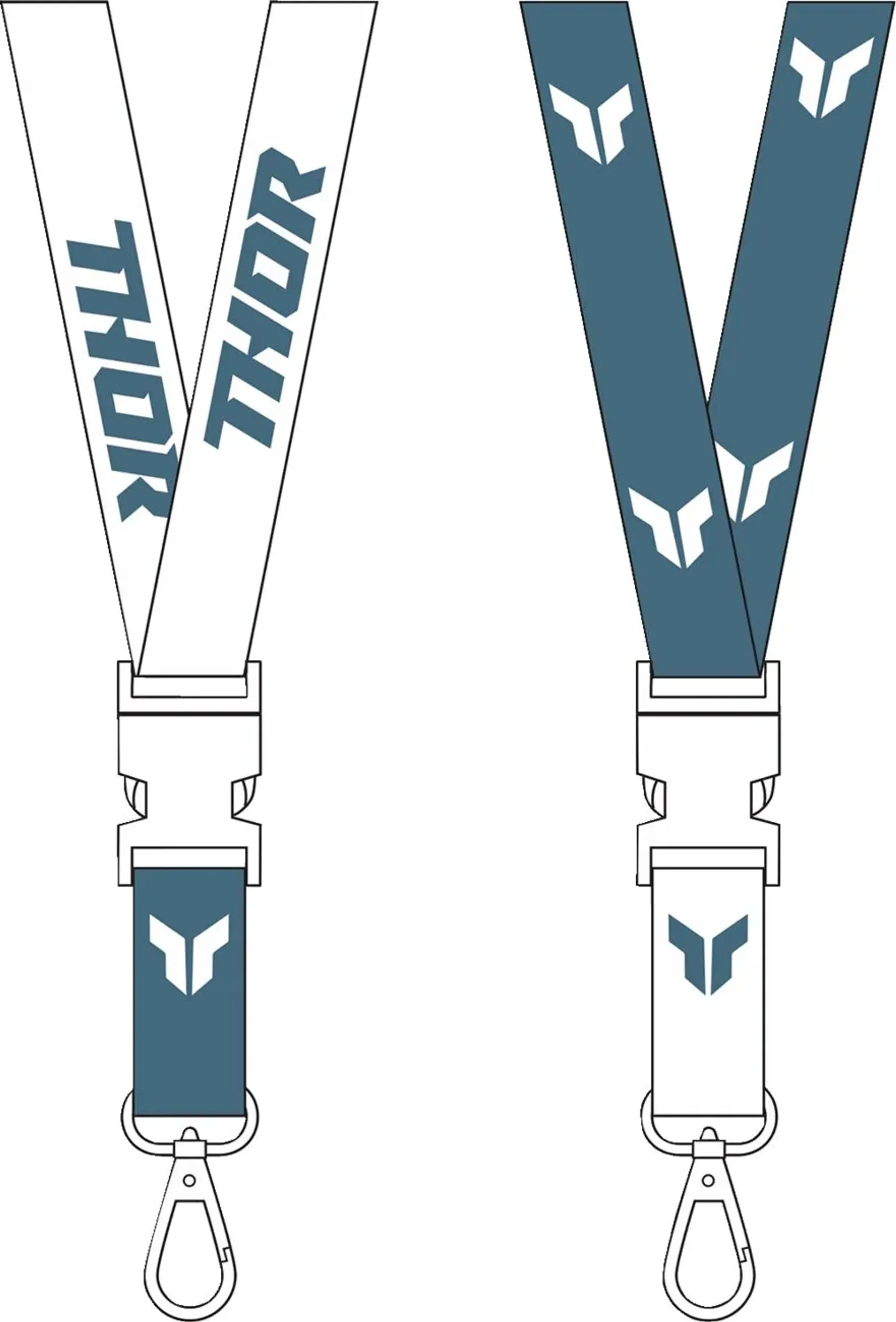 Thor Lanyard STEEL/WHITE - Thor - Motocross Parts