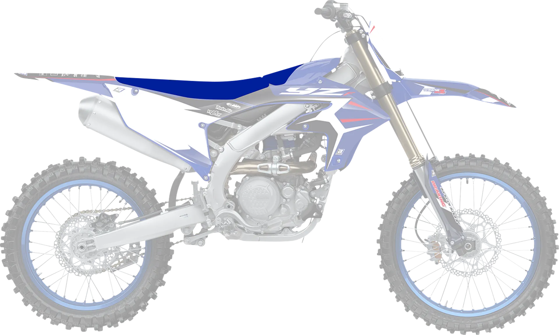 Blackbird Pyramid sædebetræk YZ450F 23-.. Blue - Blackbird