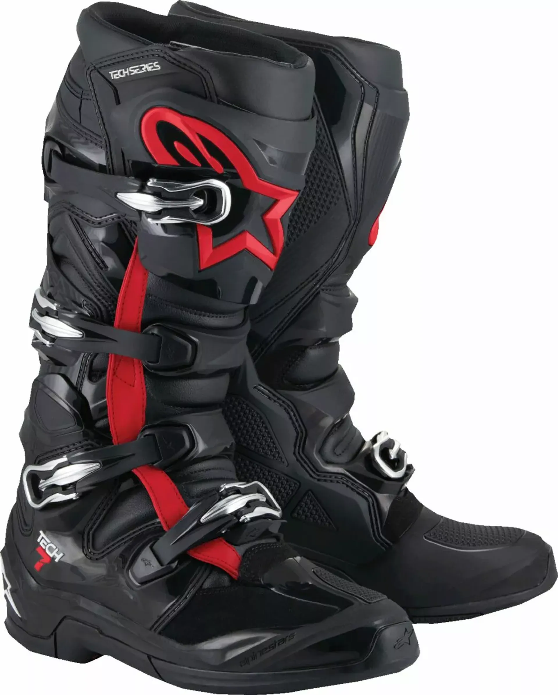 Alpinestars støvler Tech 7 - Sort/Neon rød Alpinestars støvler Tech 7 - Sort/Neon rød - Alpinestars - Motocross Parts