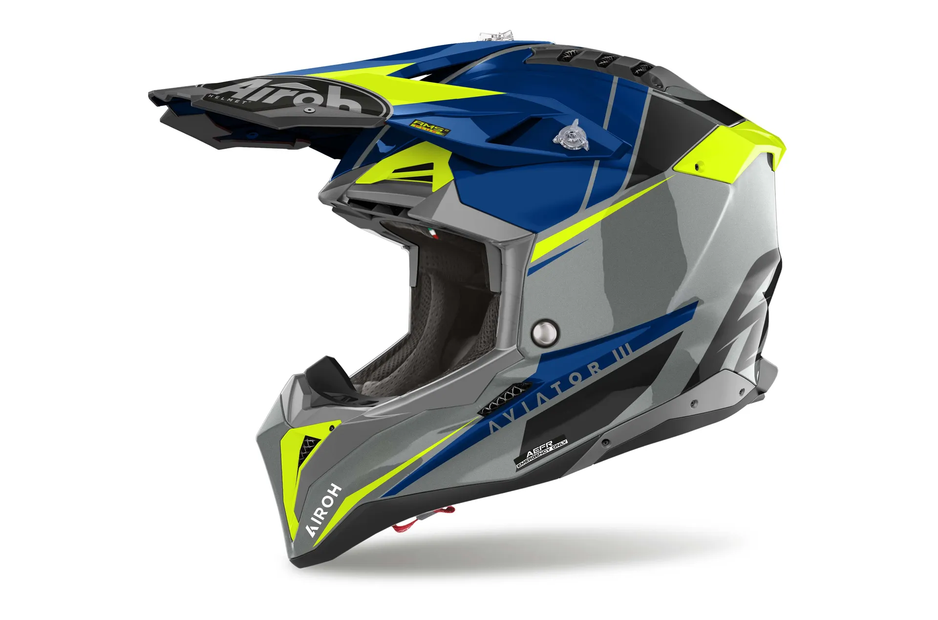 Airoh hjelm Aviator 3 Push Blue - Airoh - Motocross Parts