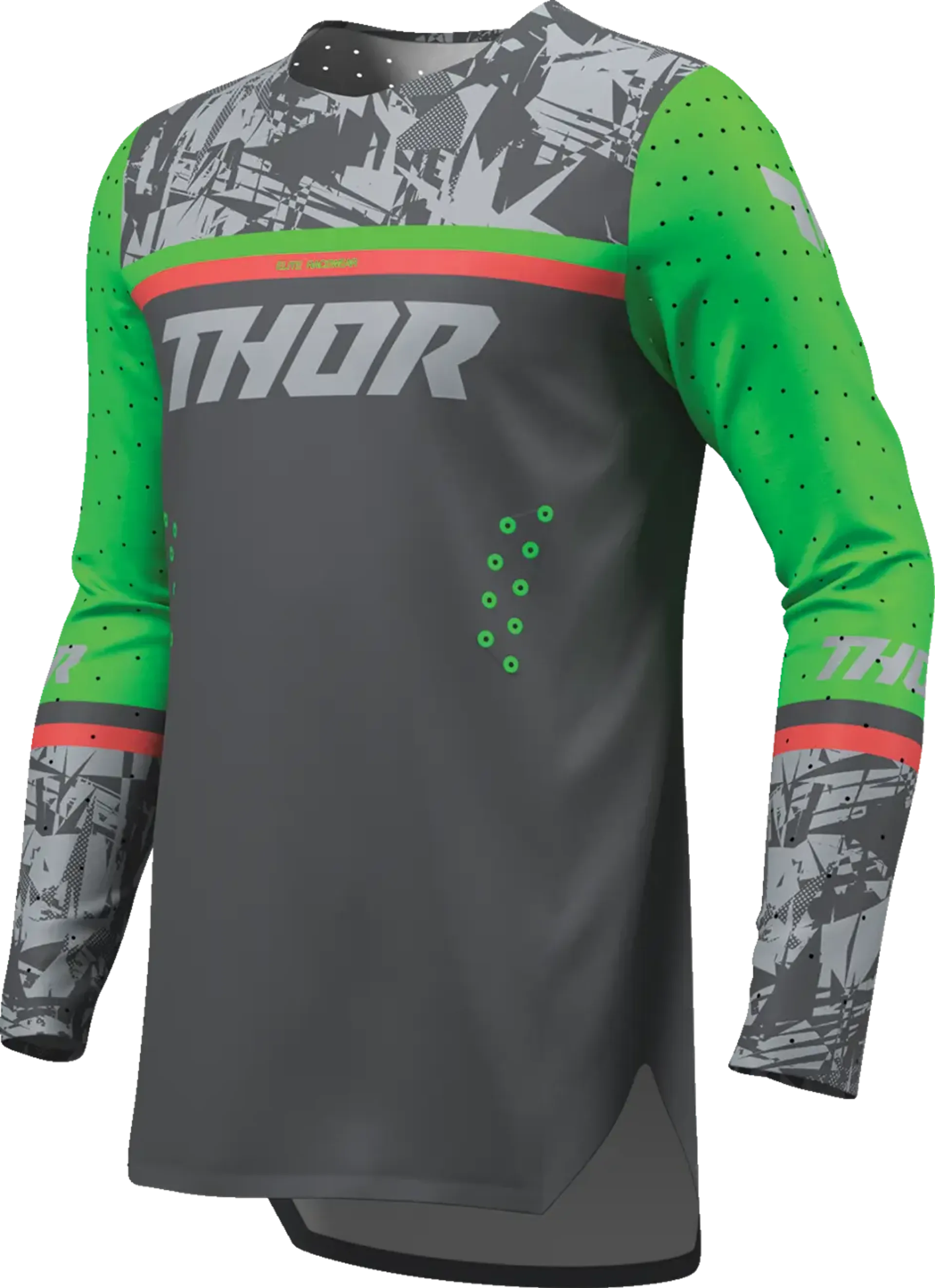 Thor Youth Sportmode Jersey - Punk'd Charcoal/Green - Thor