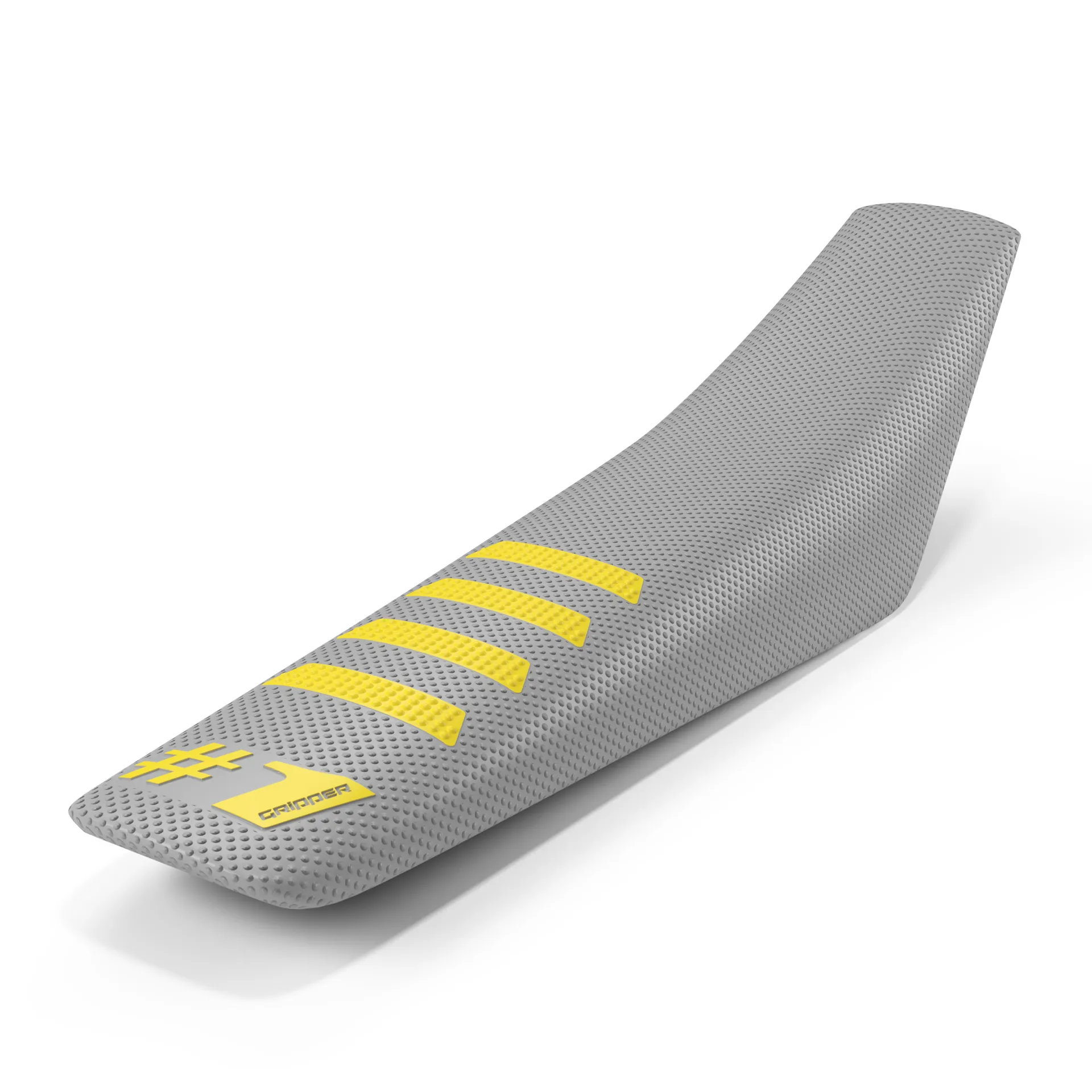 ONEGRIPPER Sædebetræk – RIBBET – Lysegrå/gul (Husky 2023) - OneGripper - Motocross Parts