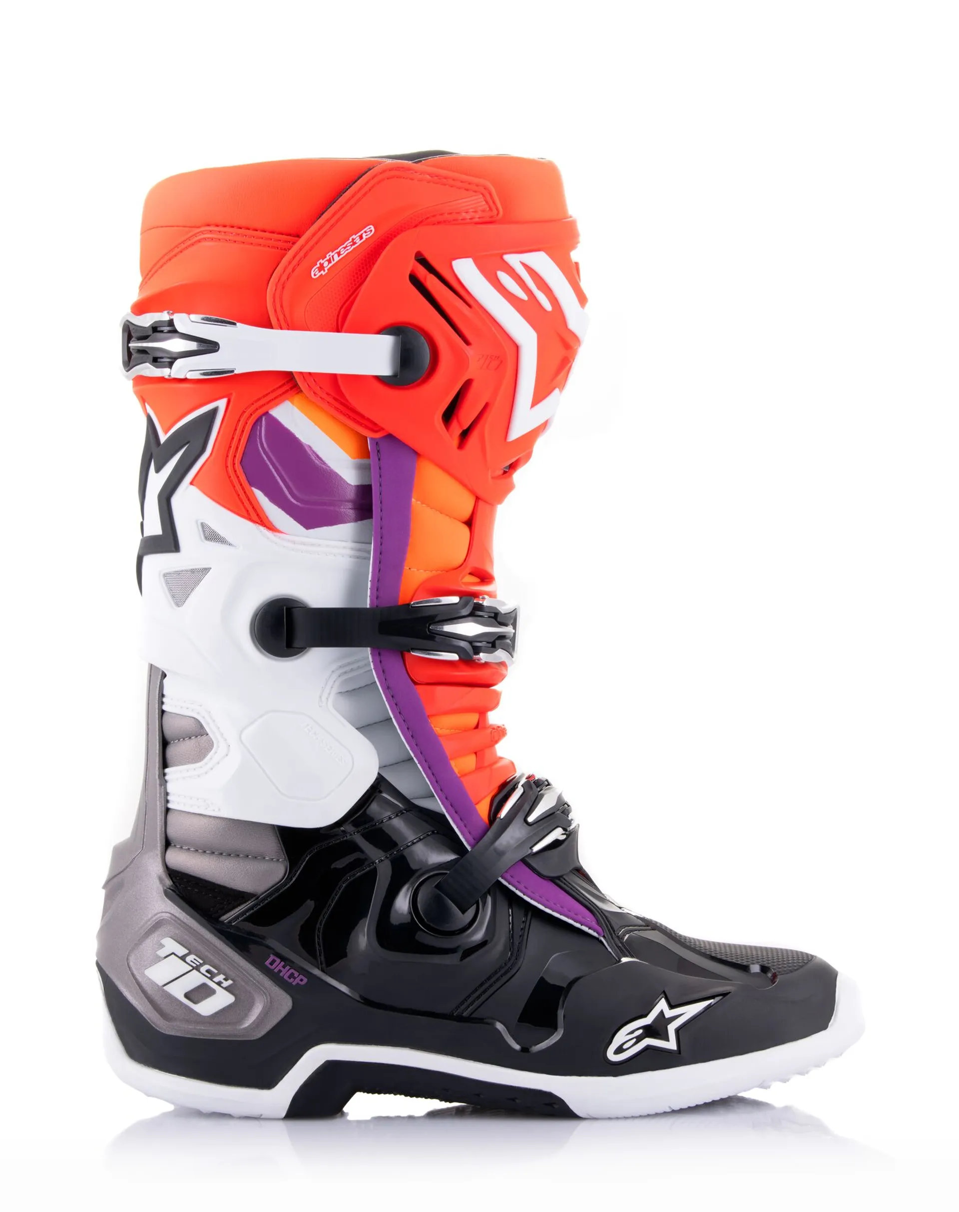 Alpinestars Støvle Tech 10 Sort/Rød Fluo/Orange - Alpinestars