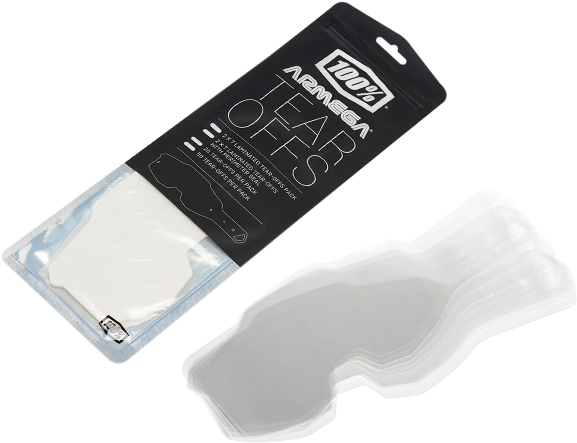 100% ARMEGA standard tear-offs 50 stk. 100% ARMEGA standard tear-offs 50 stk. - 100% - Motocross Parts