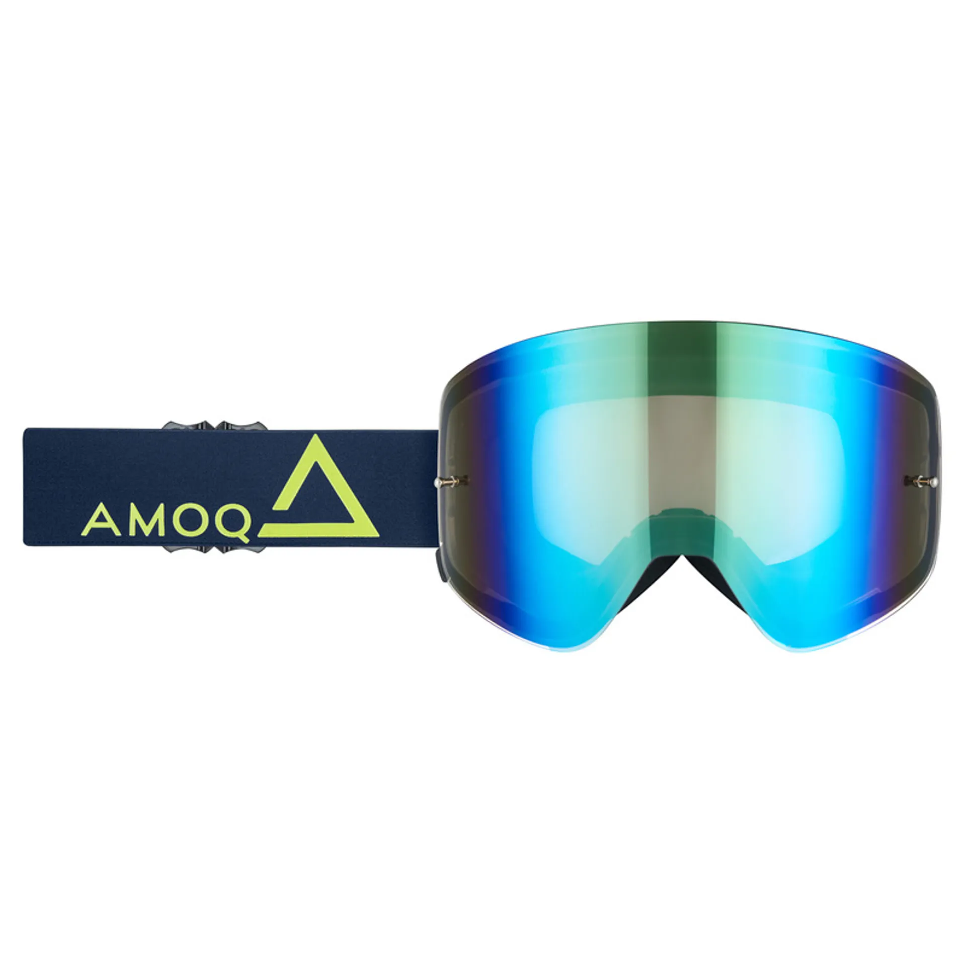 AMOQ MX Goggles Vision Magnetic Navy-Gold - Gold Mirror - AMOQ - Motocross Parts