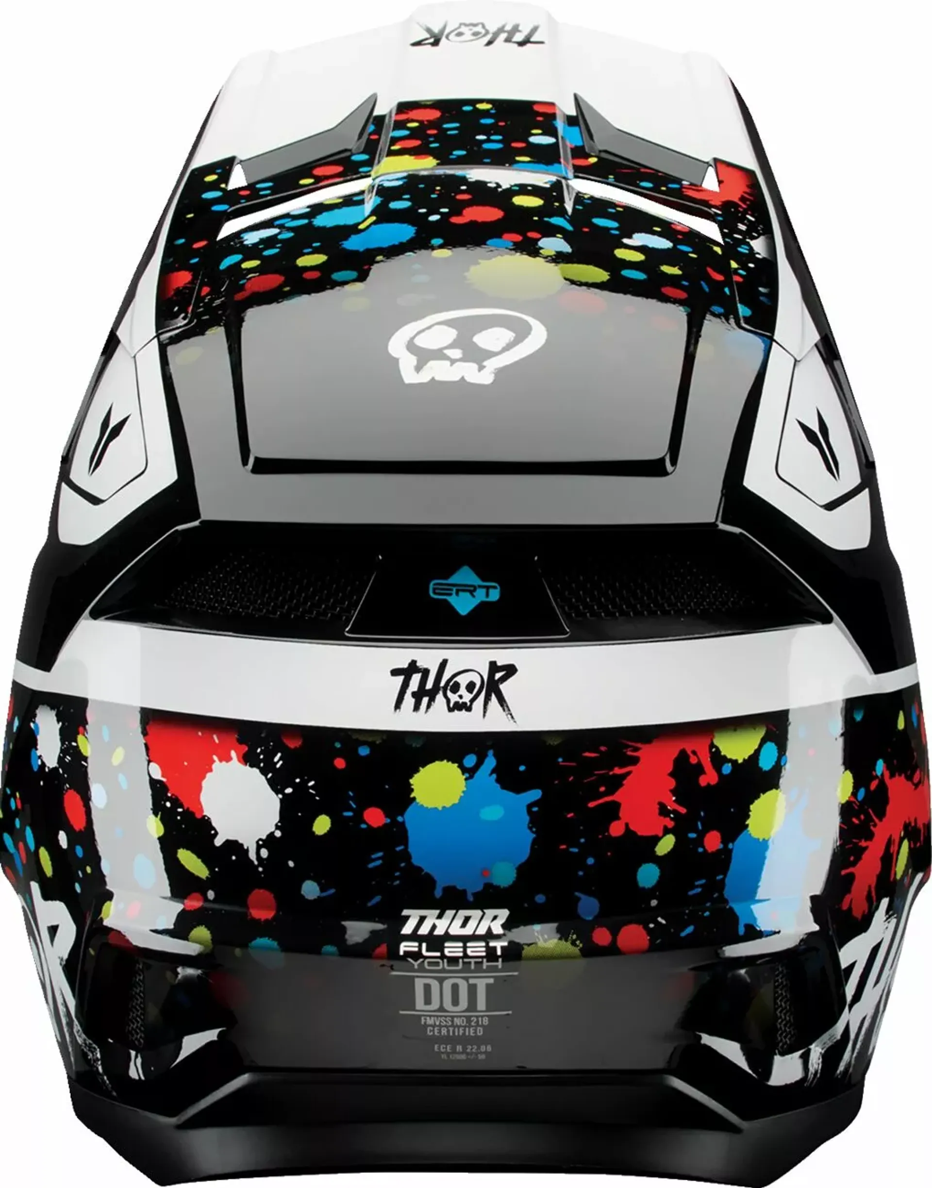 Thor Fleet Børnehjelm - Splat Sort/Hvid - Thor