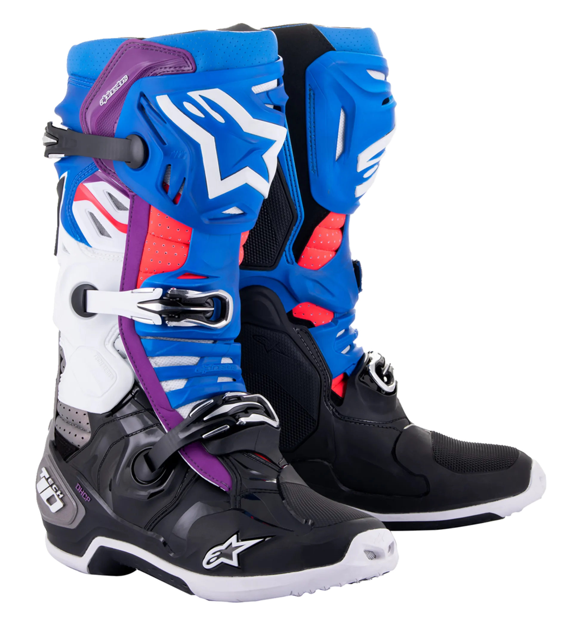 Alpinestars Boot Tech 10 Supervented Blue/Blue/Pink/White - Alpinestars - Motocross Parts