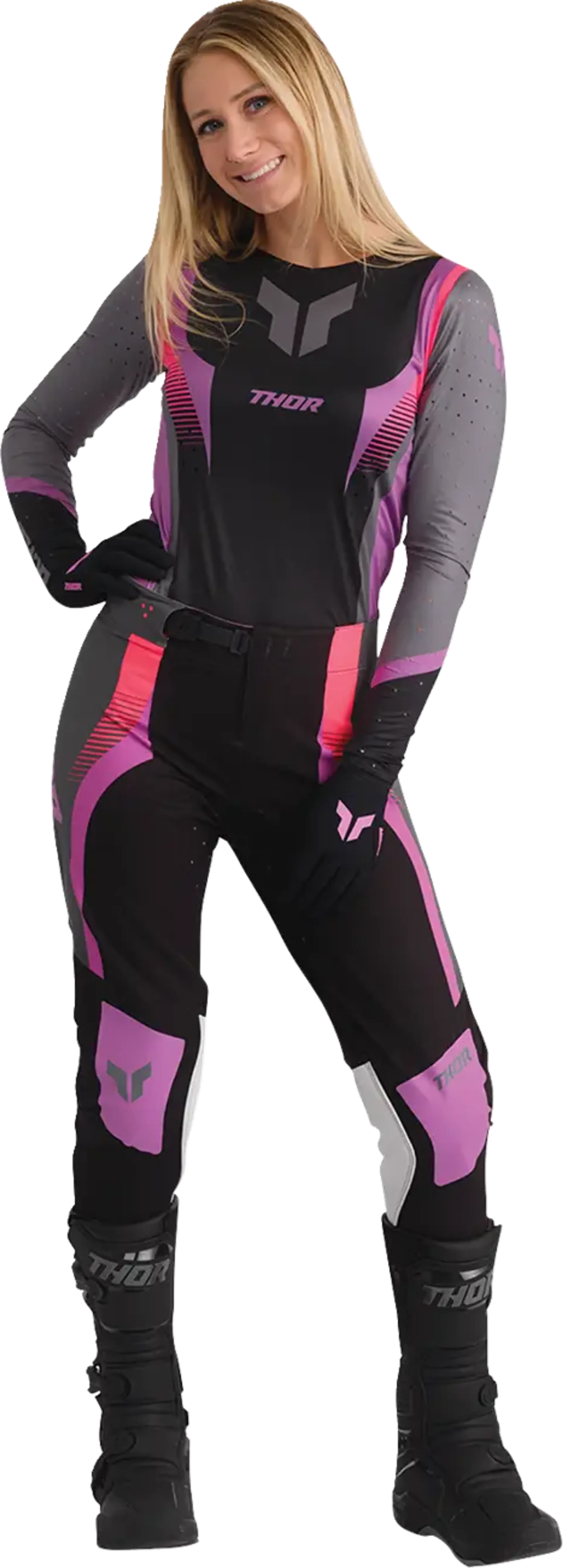 Thor Sportmode-handske til kvinder - Iconic Black/Orchid - Thor