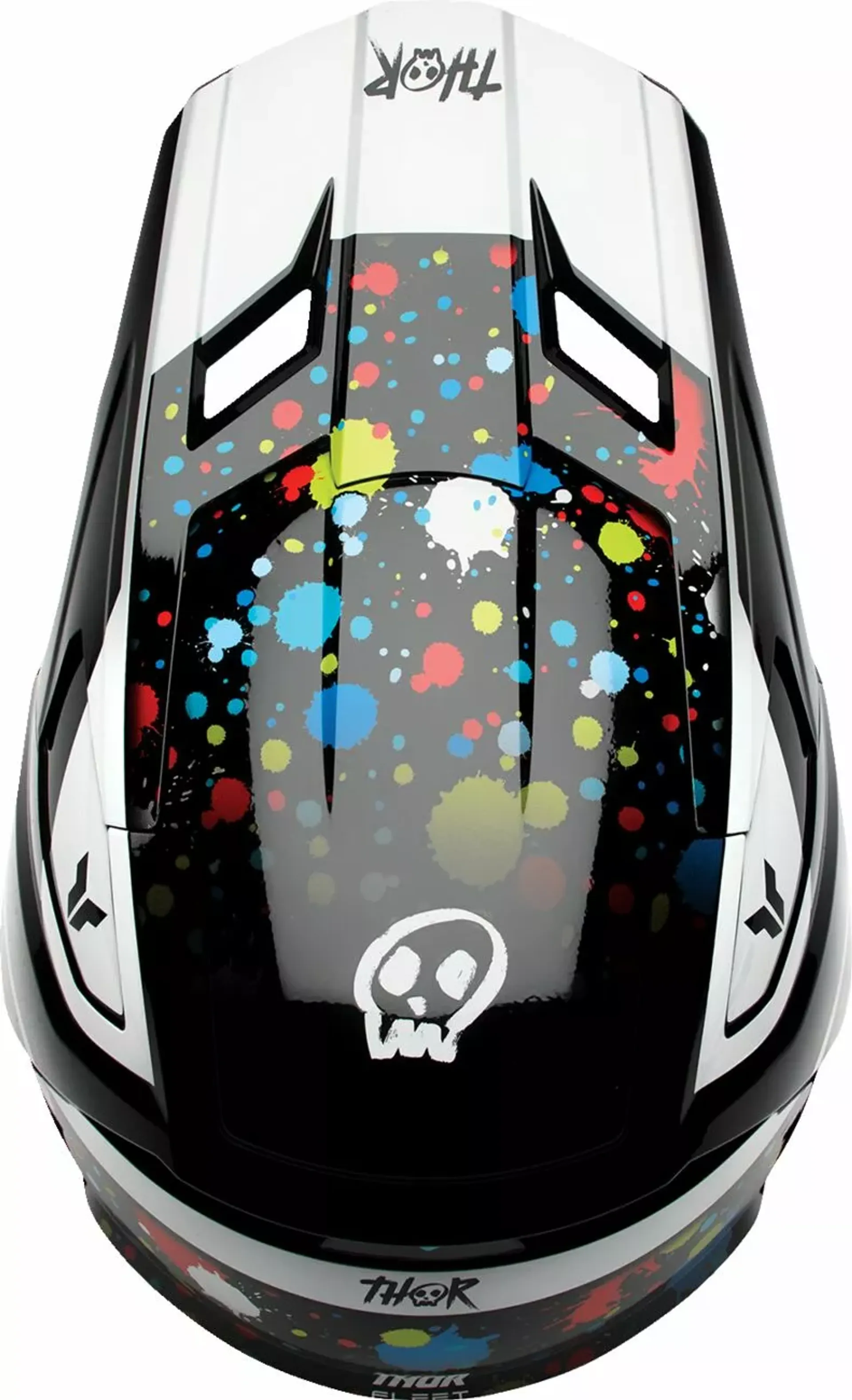 Thor Fleet Børnehjelm - Splat Sort/Hvid - Thor