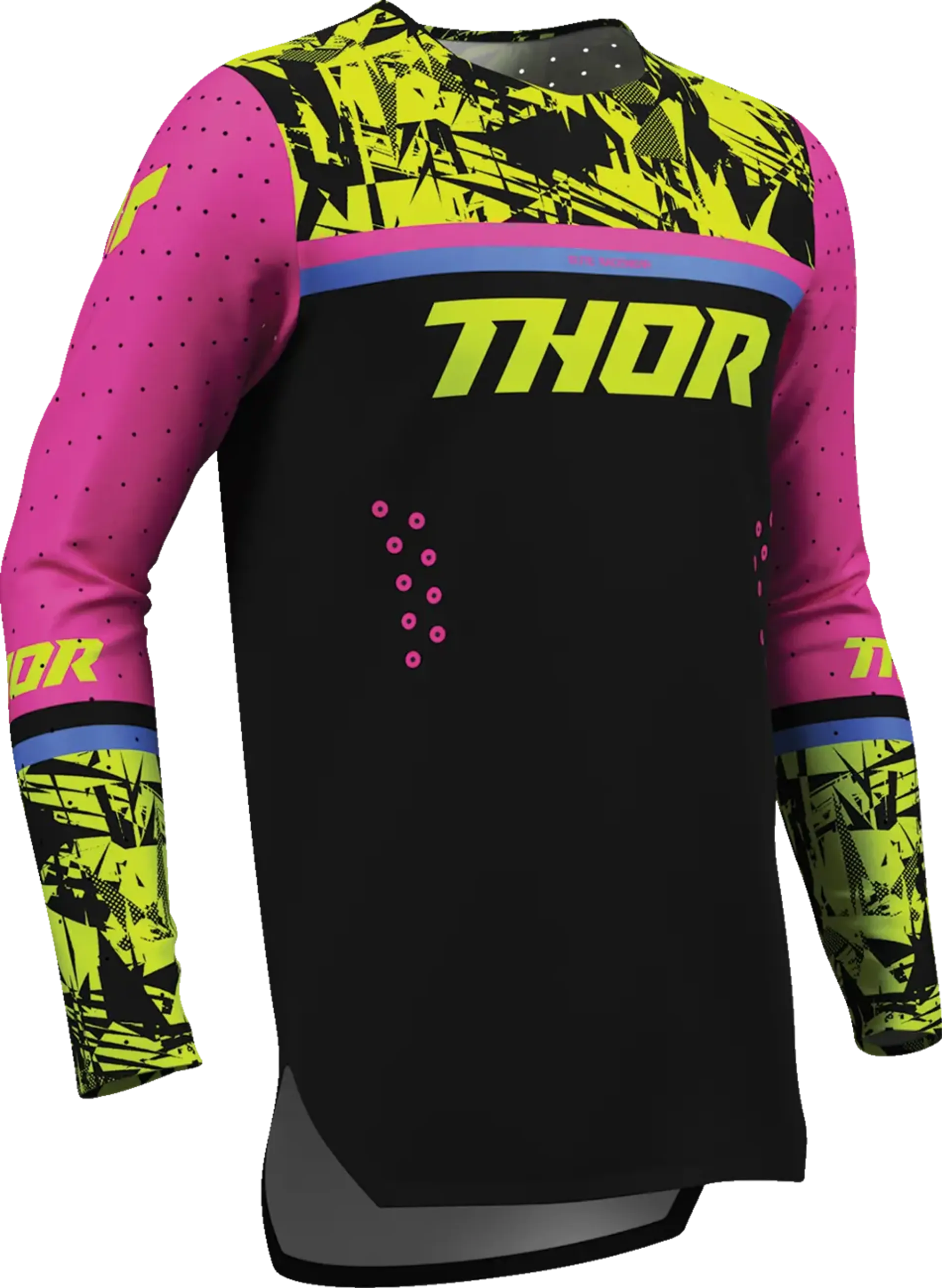Thor Youth Sportmode Jersey - Punk'd Black/Fuchsia