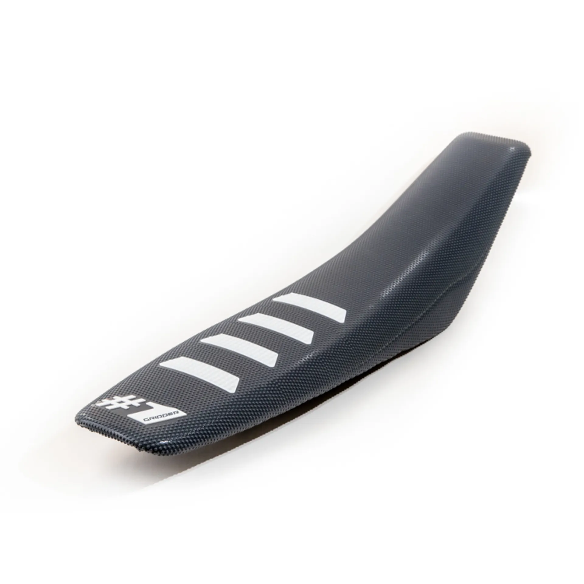 ONEGRIPPER-sätesöverdrag – RIBBED – Mörkgrå/vit ONEGRIPPER-sätesöverdrag – RIBBED – Mörkgrå/vit - OneGripper - Motocross Parts