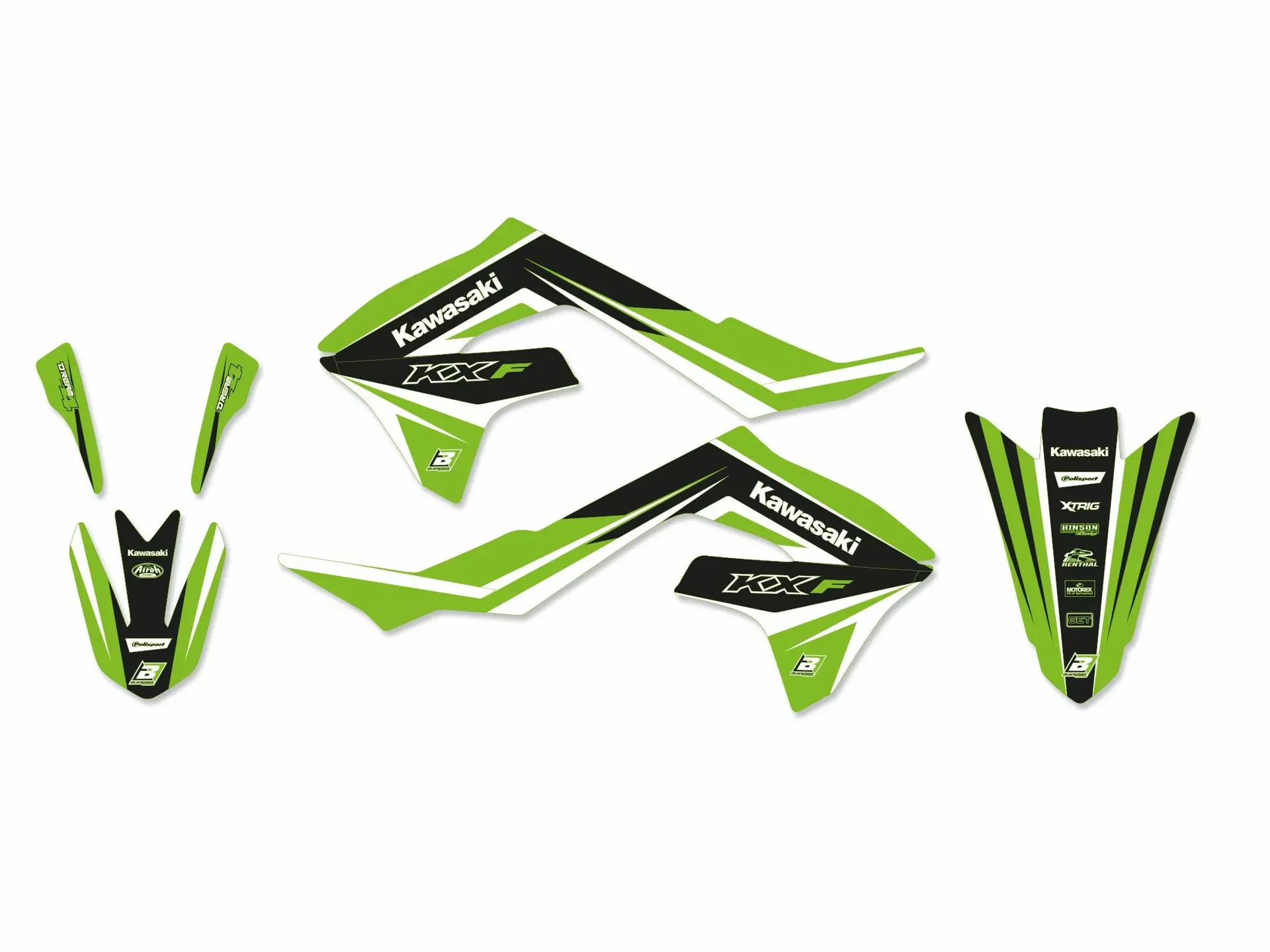 Blackbird Racing grafik-sæt med sædebetræk Kawasaki KX 450 4T 2019-2024 - Blackbird - Motocross Parts