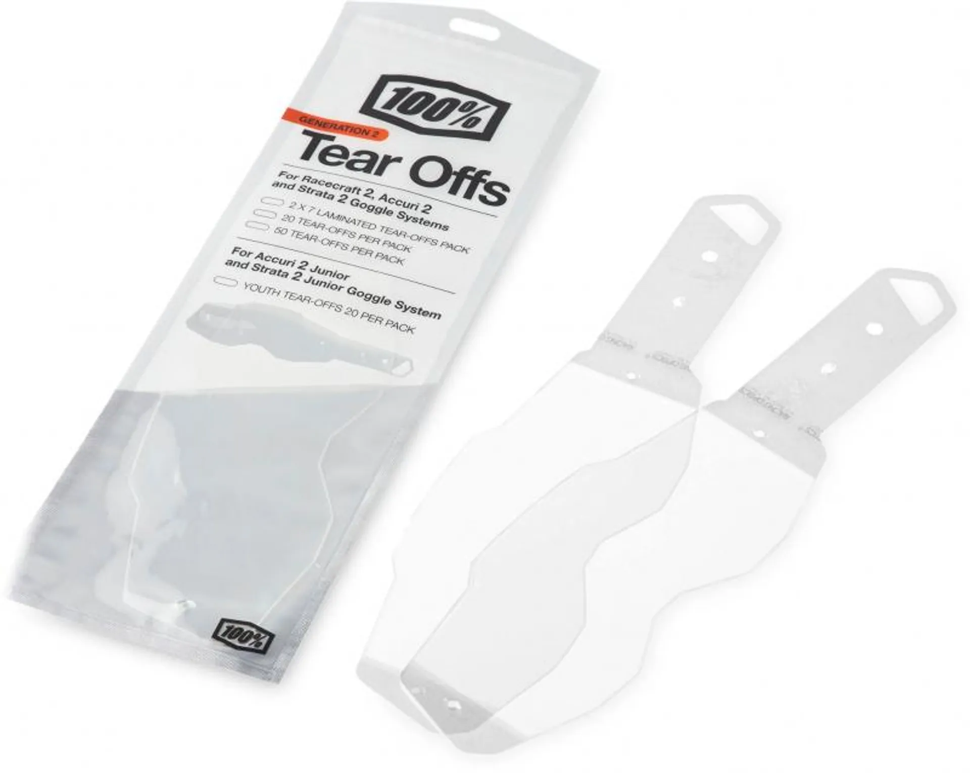 100% RC2/AC2/ST2 lamminerede tear-offs 2x7 - 100% - Motocross Parts