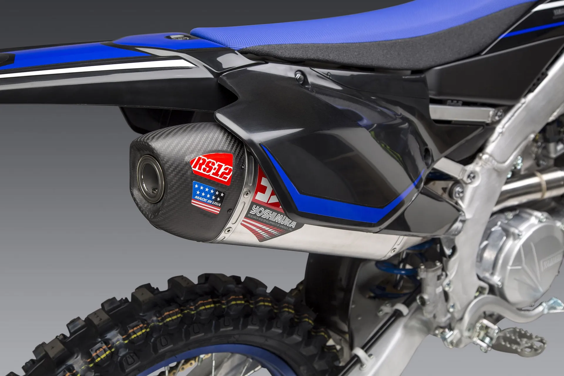 Yoshimura YZ450F 20-21 RS-12 Rustfri fuld udstødning, med aluminiums lydpotte - Yoshimura