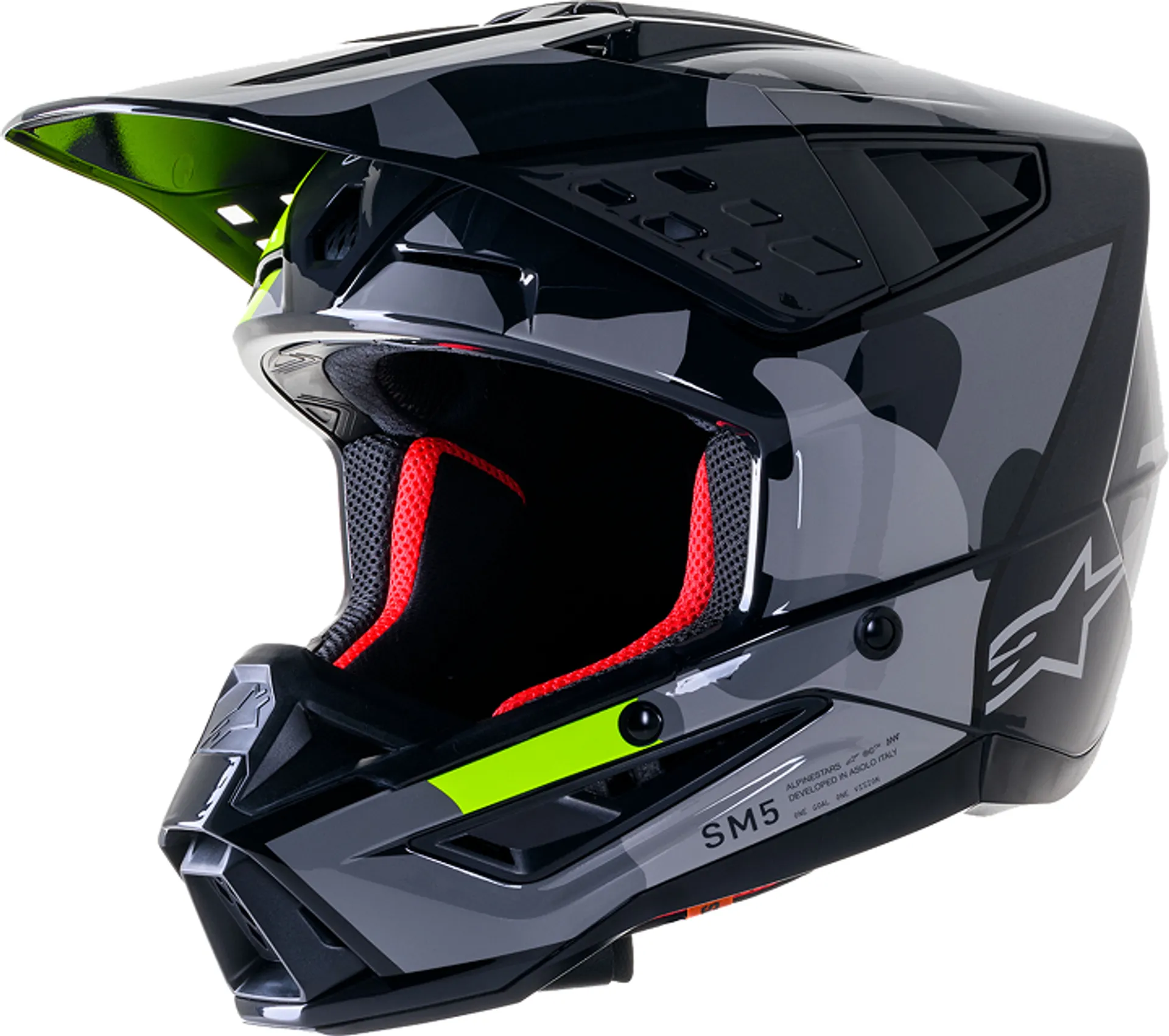 Alpinestars SM5 Helmet - Rover 2 Grey/Yellow - Alpinestars - Motocross Parts