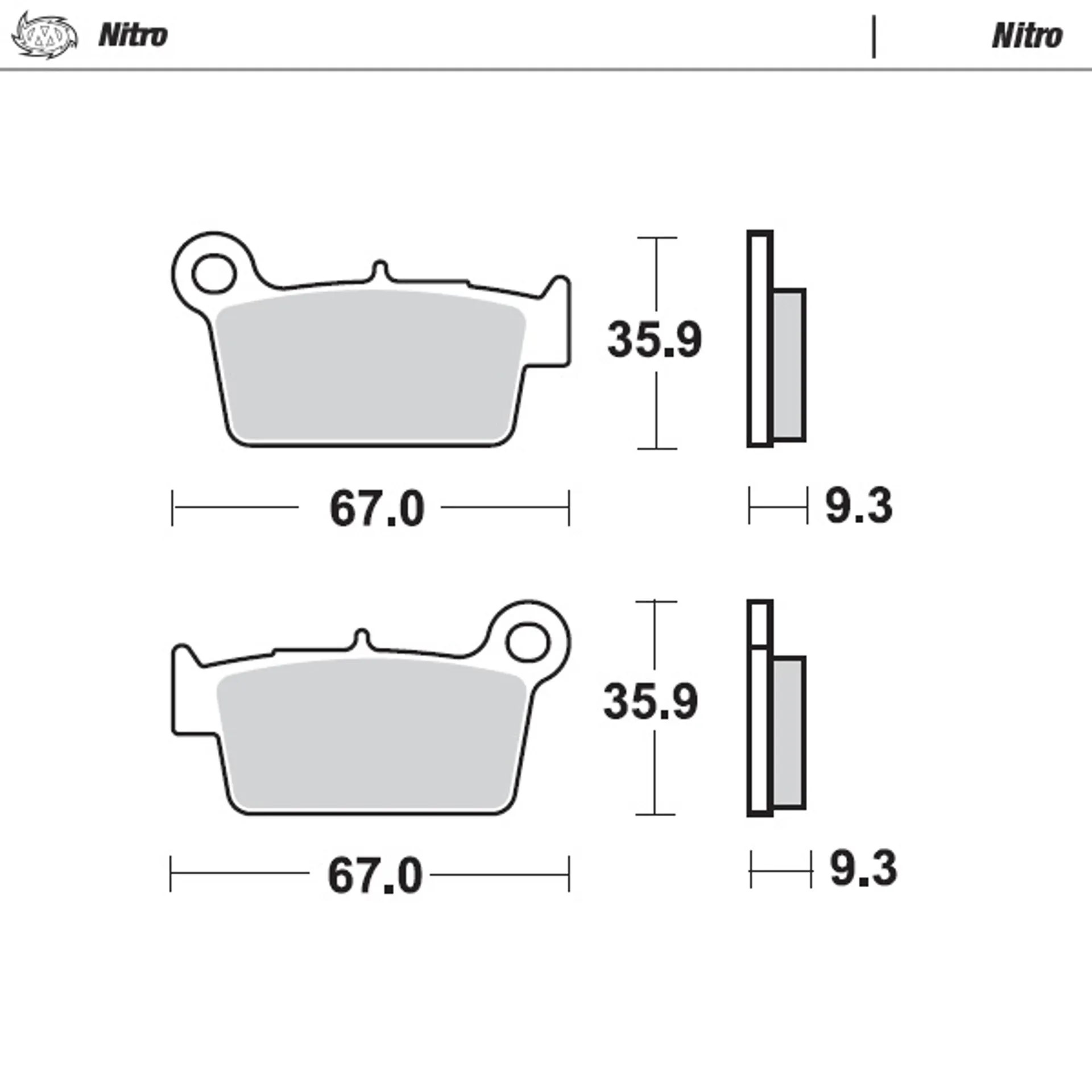 Moto-Master Nitro brake pads Yamaha YZ/YZF rear 2003> - Moto-Master - Motocross Parts