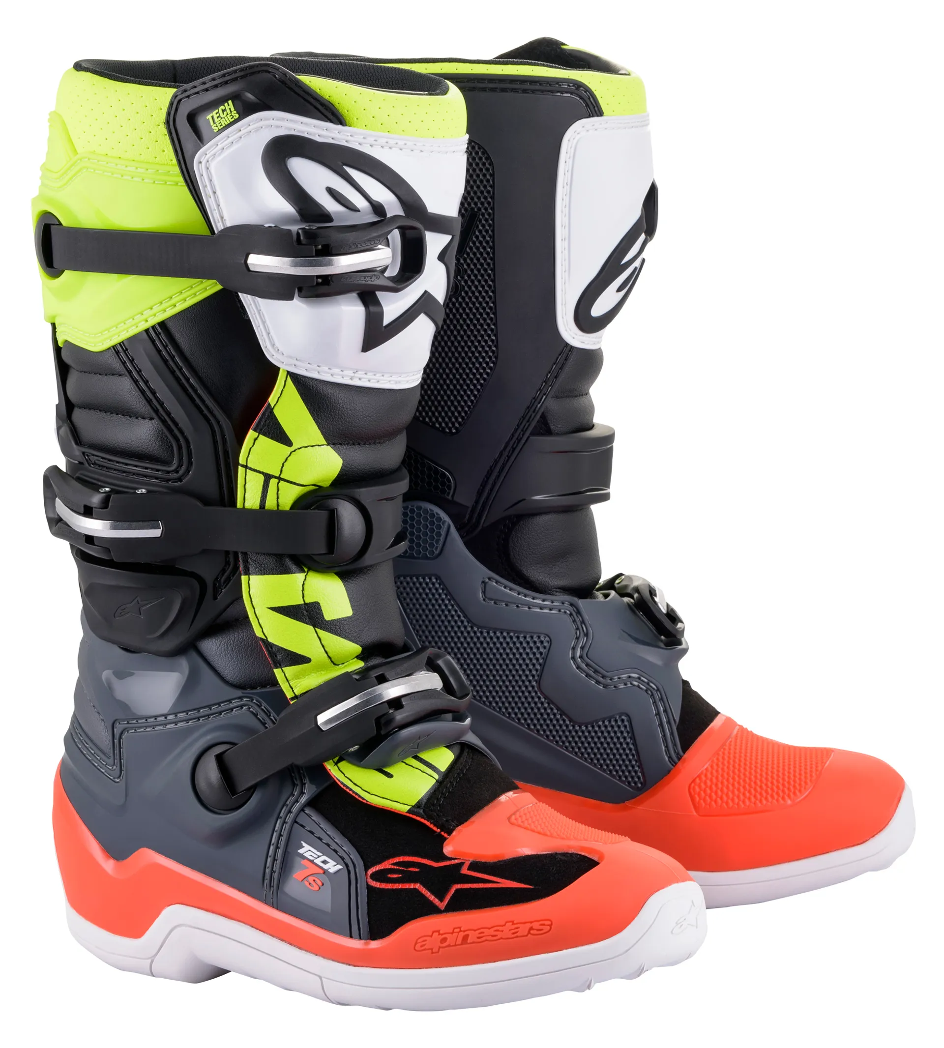 Alpinestars Boot Tech 7s junior Gr/Red/Yel Fluo Alpinestars Boot Tech 7s junior Gr/Red/Yel Fluo - Alpinestars