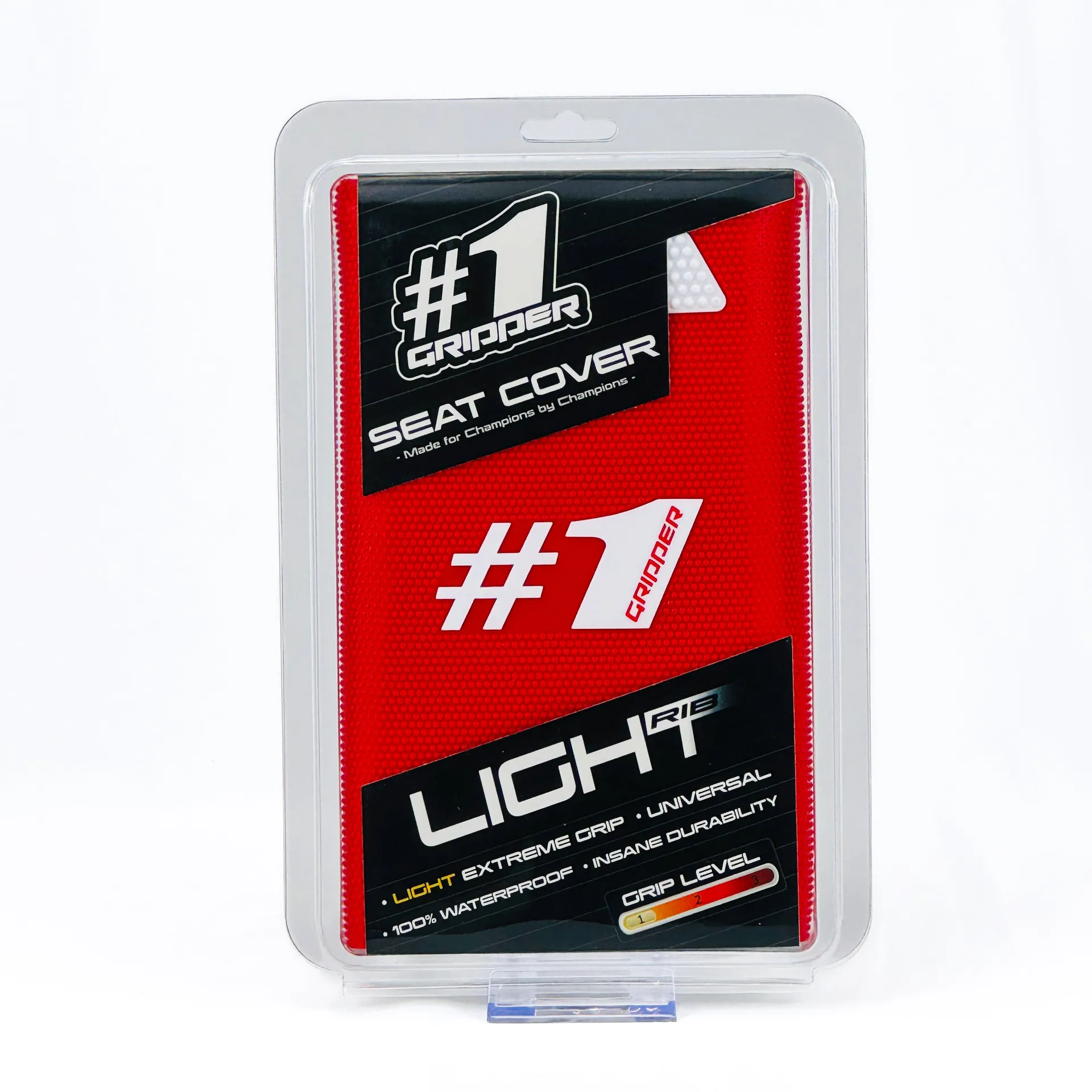 Onegripper LIGHT RIB-sätesöverdrag – rött/vitt - Onegripper