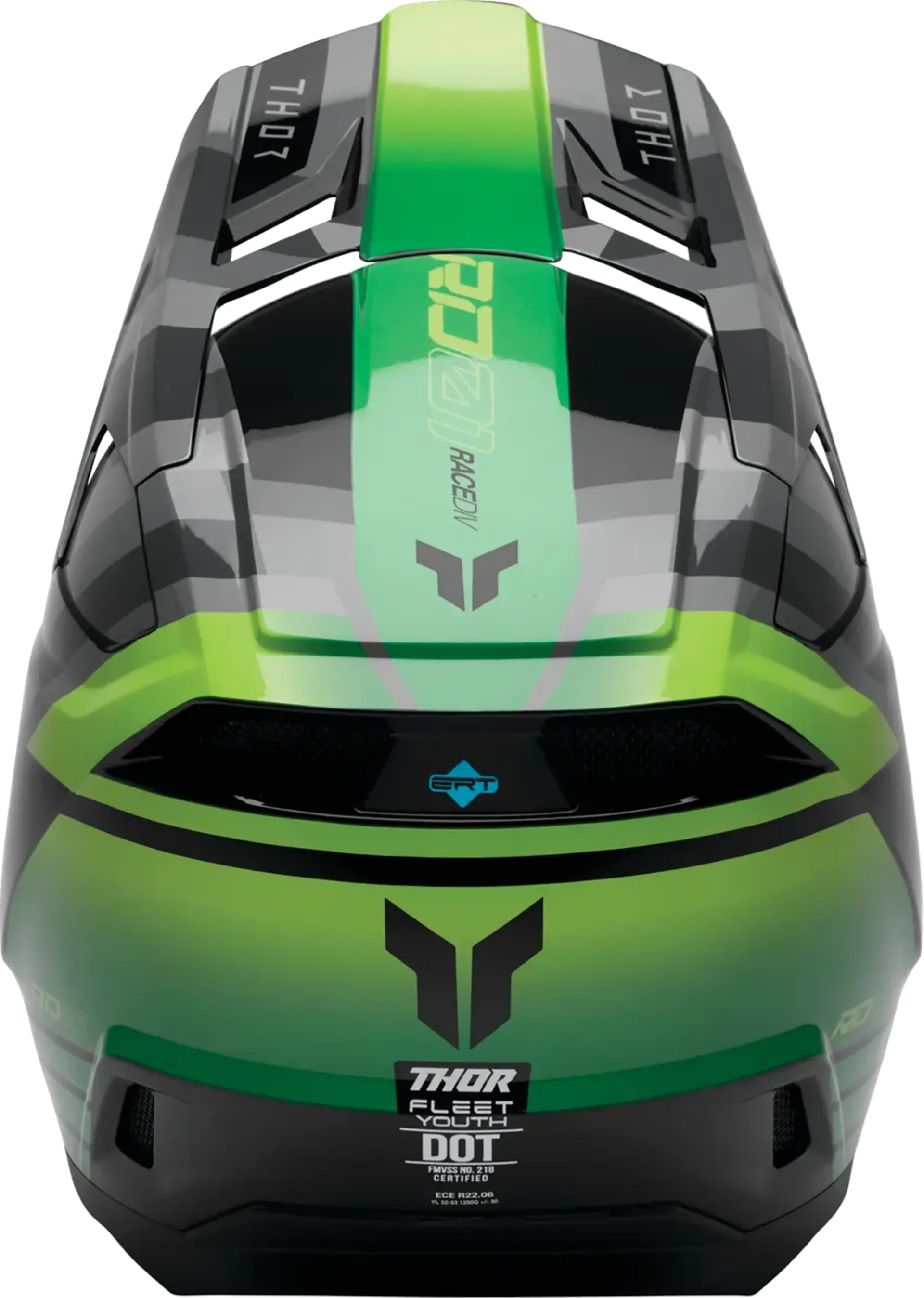 Thor Youth fleet-hjelm - camber sort/grøn - Thor
