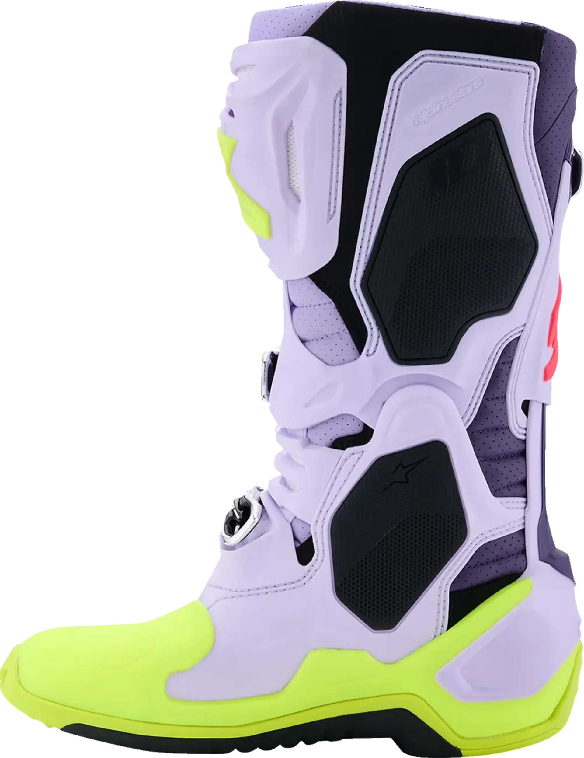 Alpinestars Tech 10 Supervented støvler - Lilla/gul/lyserød - Alpinestars