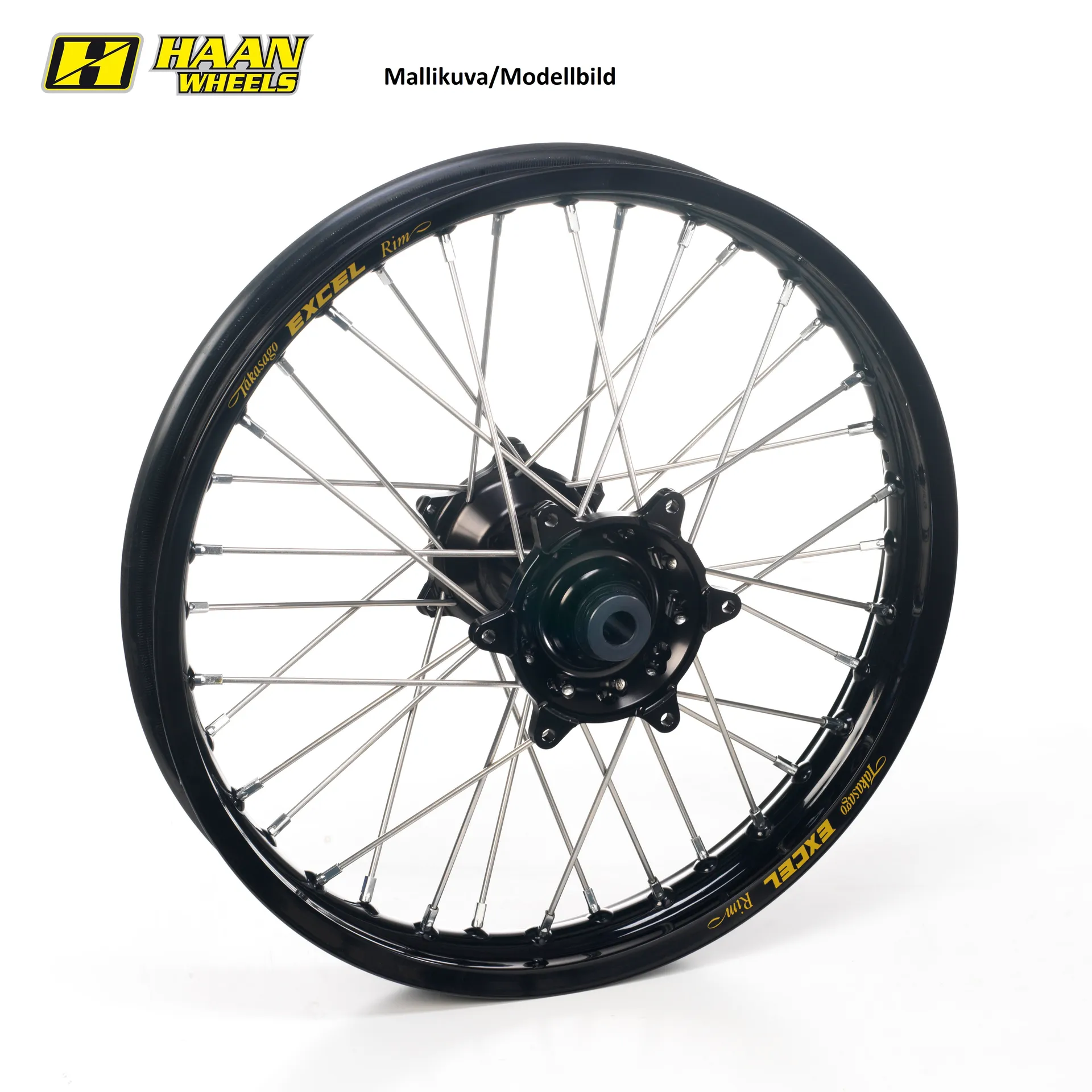 Haan hjul Husqvarna FC 16-22 19-2,15 SORT nav/sort fælg/sort eger - Haan Wheels