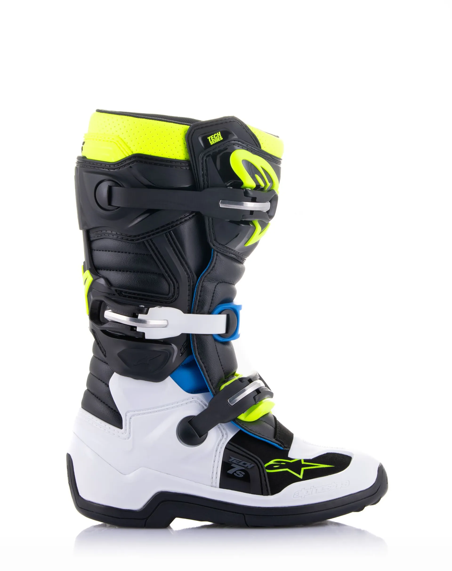 Alpinestars Boot Tech 7s junior Sort/Blå/Gul Fluo - Alpinestars