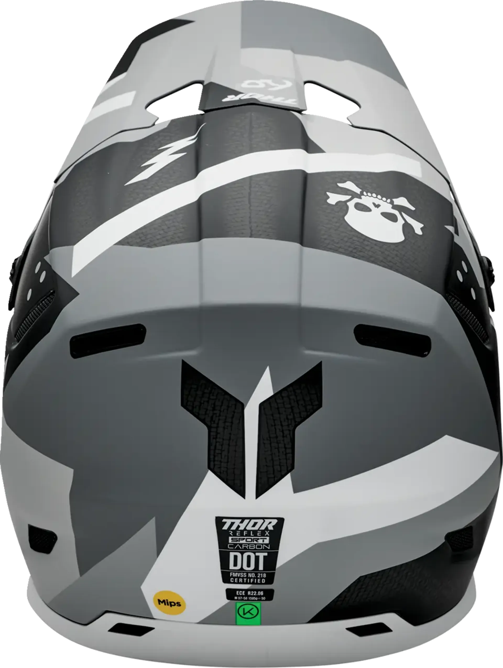 Thor Reflex Sport Carbon Brave MIPS Helmet - Gray/White - Thor
