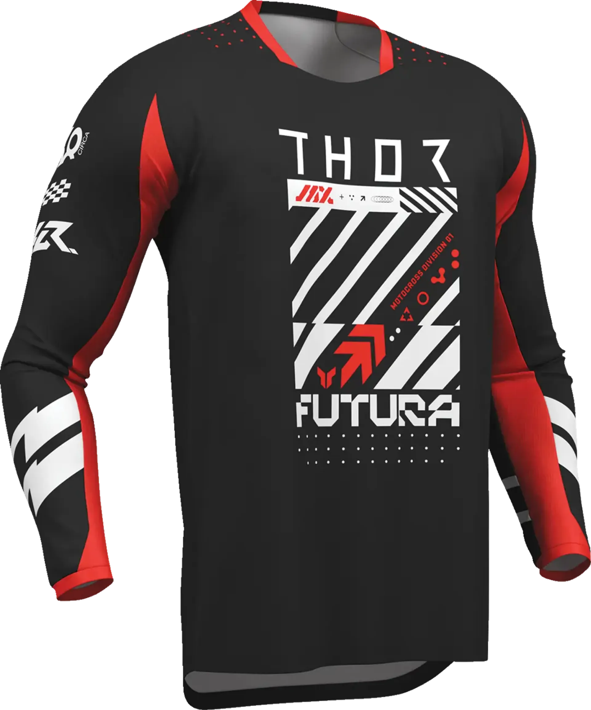 Thor Launchmode Futura Jersey - Sort/Rød - Thor - Motocross Parts