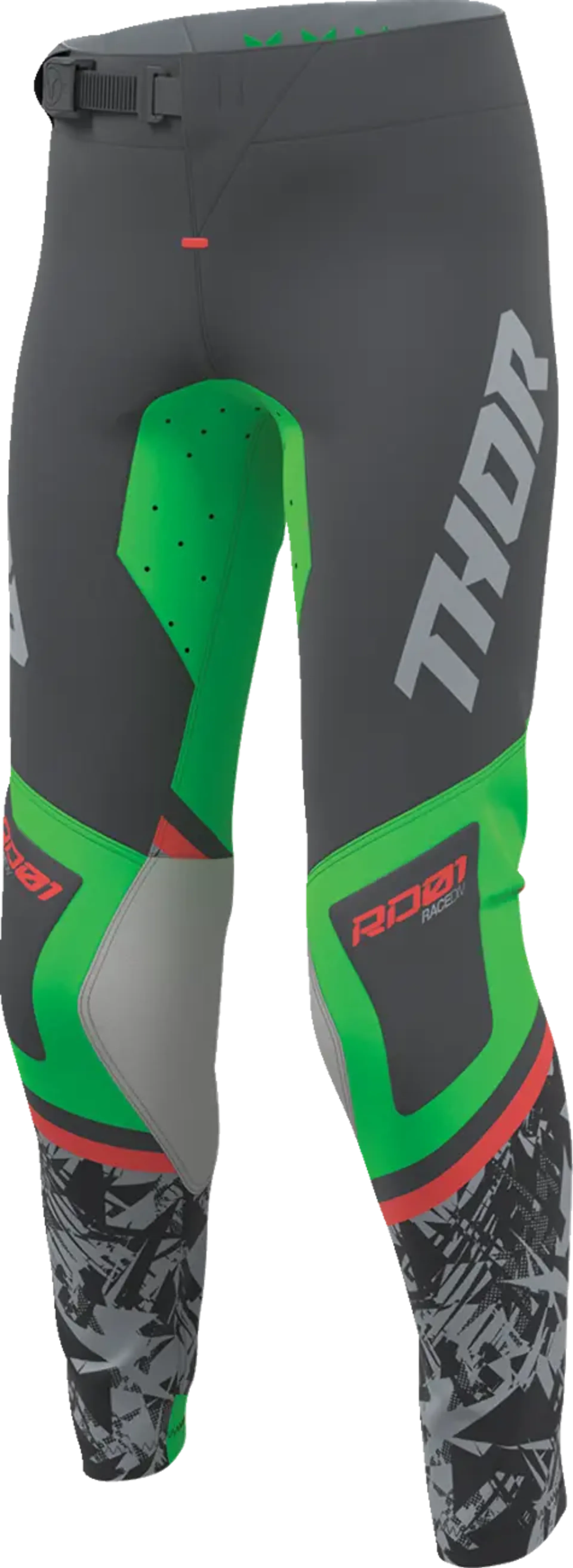 Thor Youth Sportmode Pant - Punk'd Charcoal/Green - Thor
