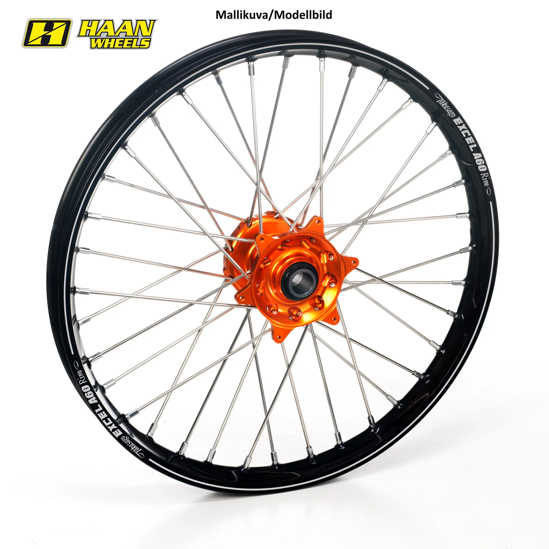 Haan hjul KTM SX/SX-F 15 21-1,60 ORANGE nav/sort A60 fælg - Haan Wheels - Motocross Parts