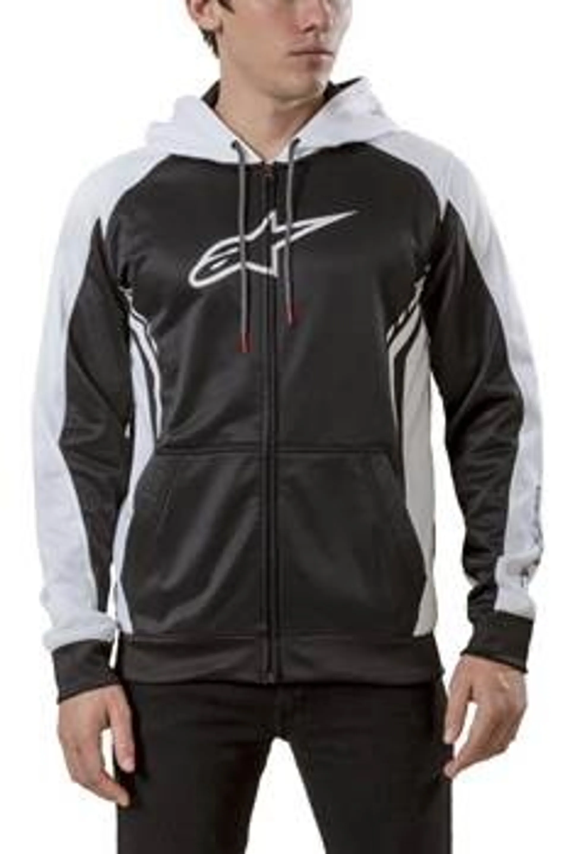 Alpinestars Hoodie Strike Black/White  - Alpinestars - Motocross Parts
