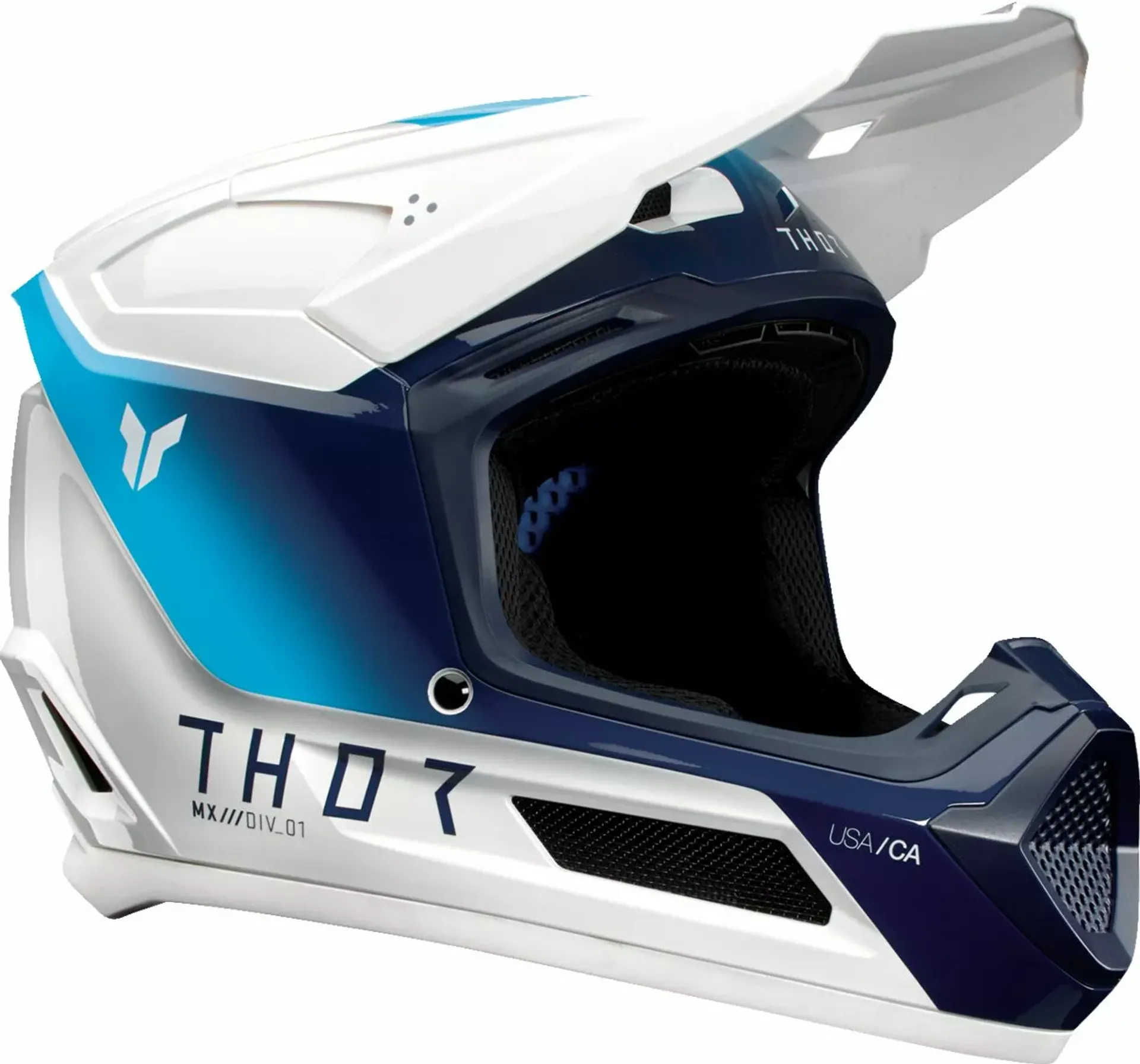 Thor Fleet Børnehjelm - Storm Hvid/Blå - Thor - Motocross Parts