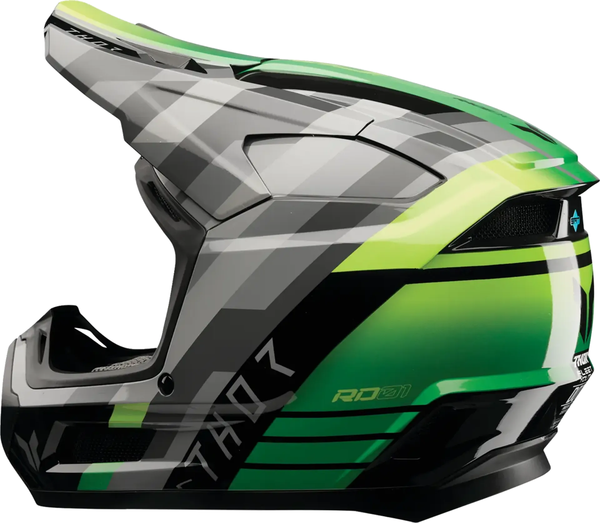 Thor Youth fleet-hjelm - camber sort/grøn - Thor