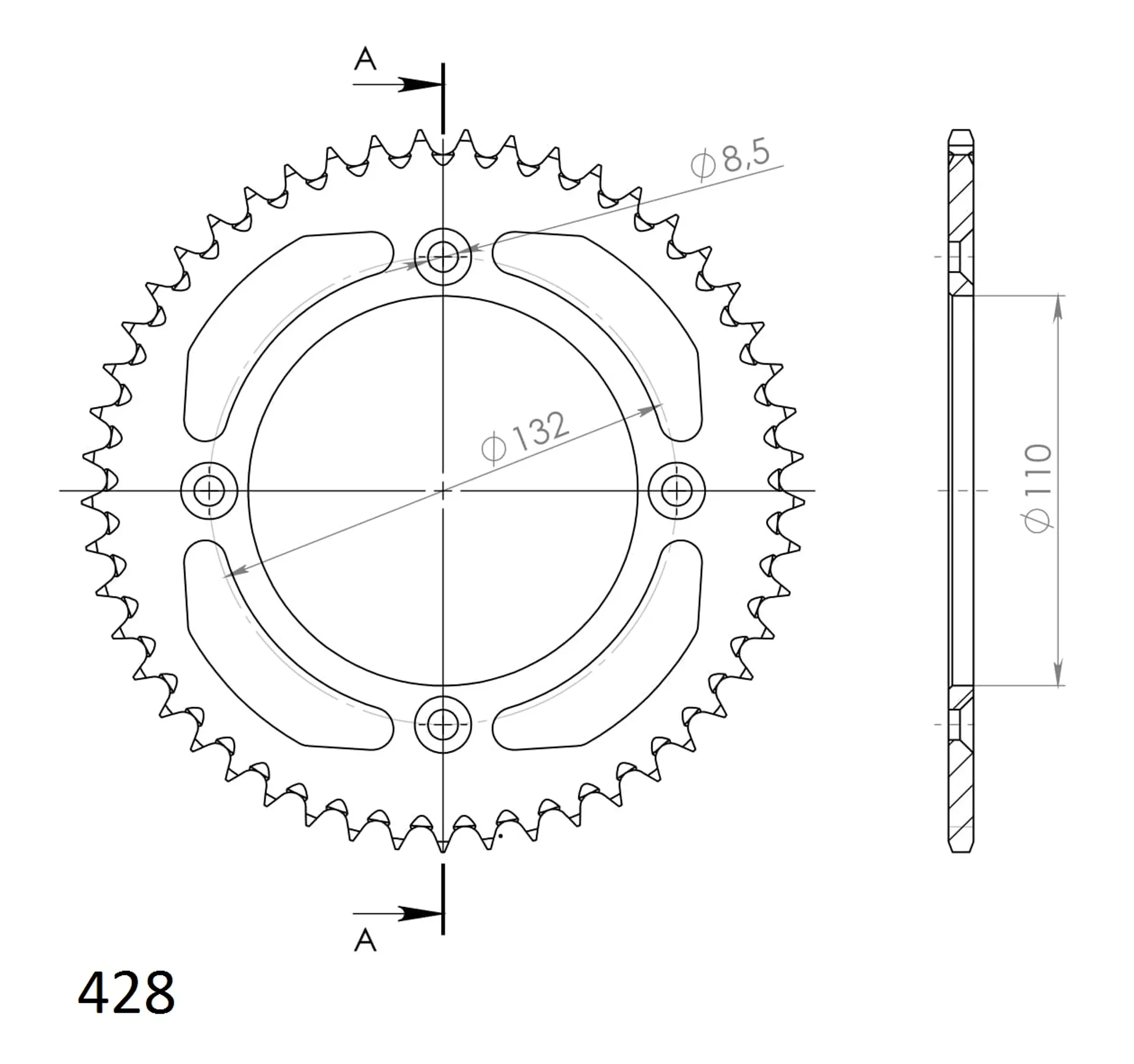 Supersprox bagtandhjul alu 49t orange - SX/MC/TC 85 - Supersprox