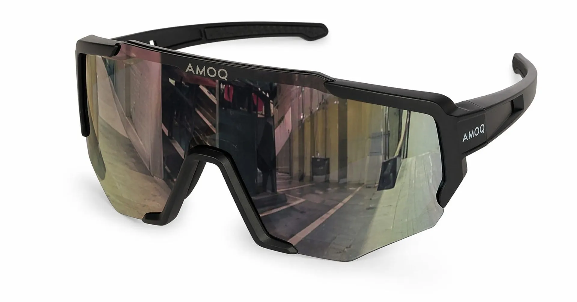 AMOQ Blast solbriller, polariserede, mat sort/spejlglas - AMOQ - Motocross Parts