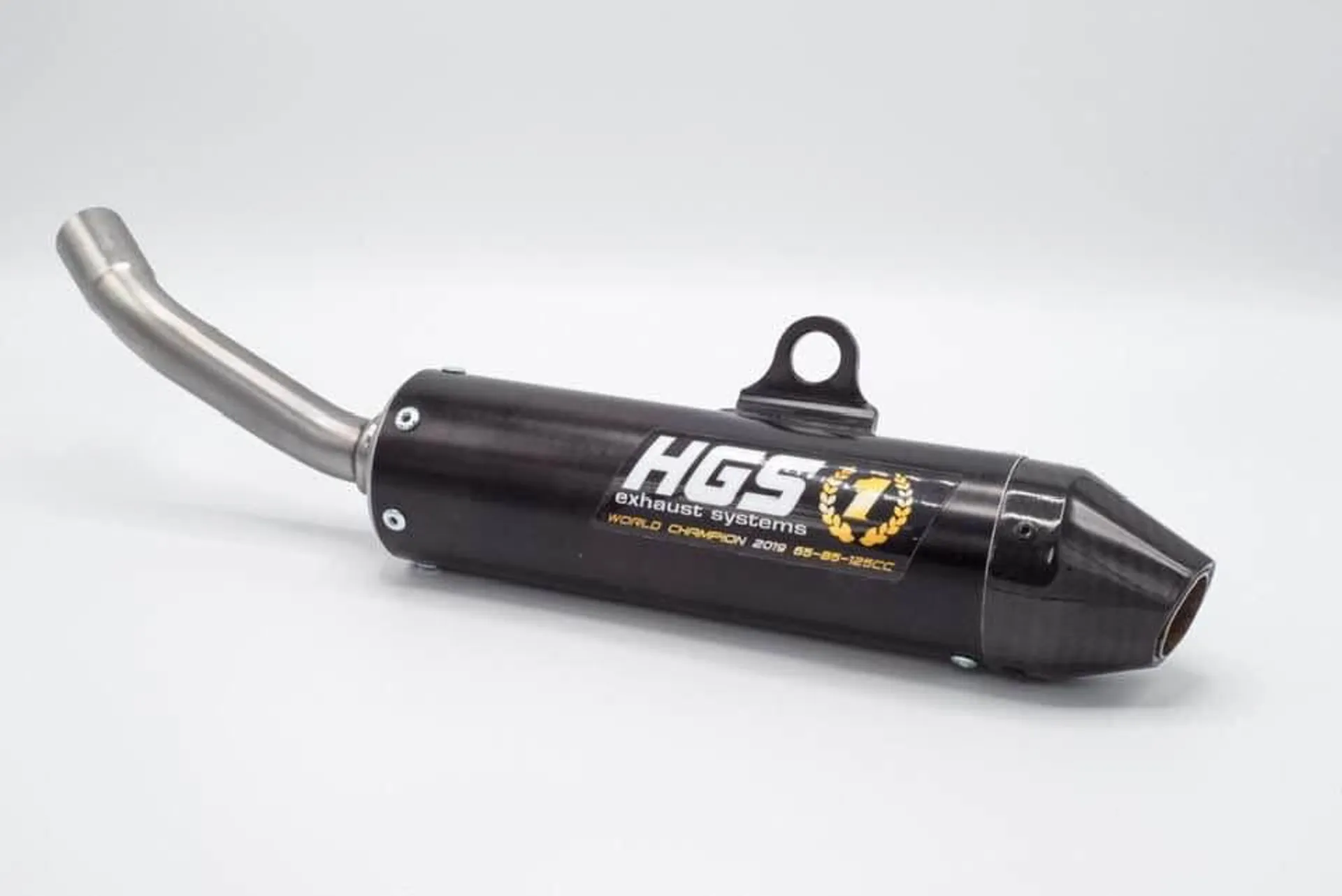 HGS Silencer Black with ca tip 2T Racing KTM125/150 19- HVA TC125 19- - HGS - Motocross Parts