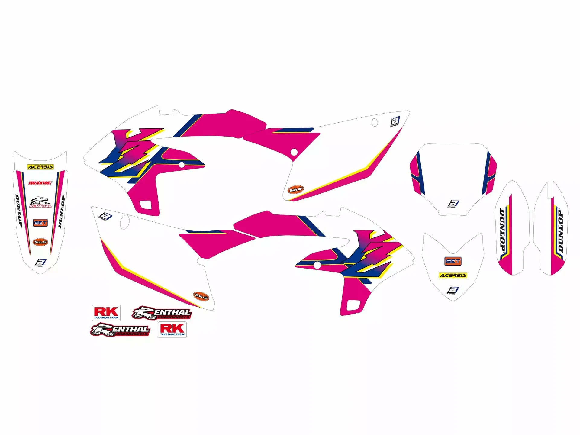 Blackbird Racing grafiksæt Retro med sædebetræk Yamaha YZ450F 2023-... - Blackbird - Motocross Parts