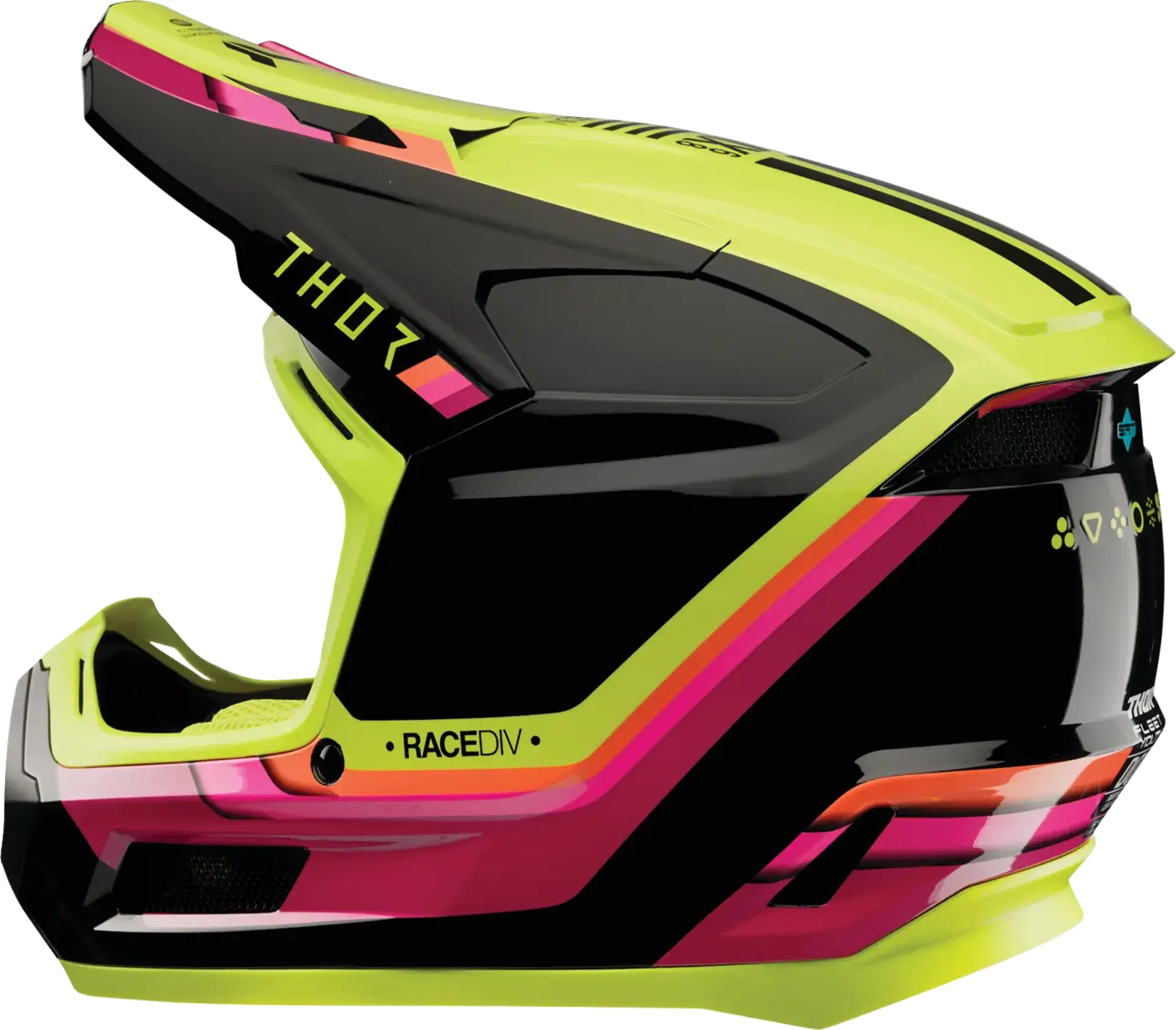 Thor Youth Fleet-hjelm - Defy Black/Acid - Thor