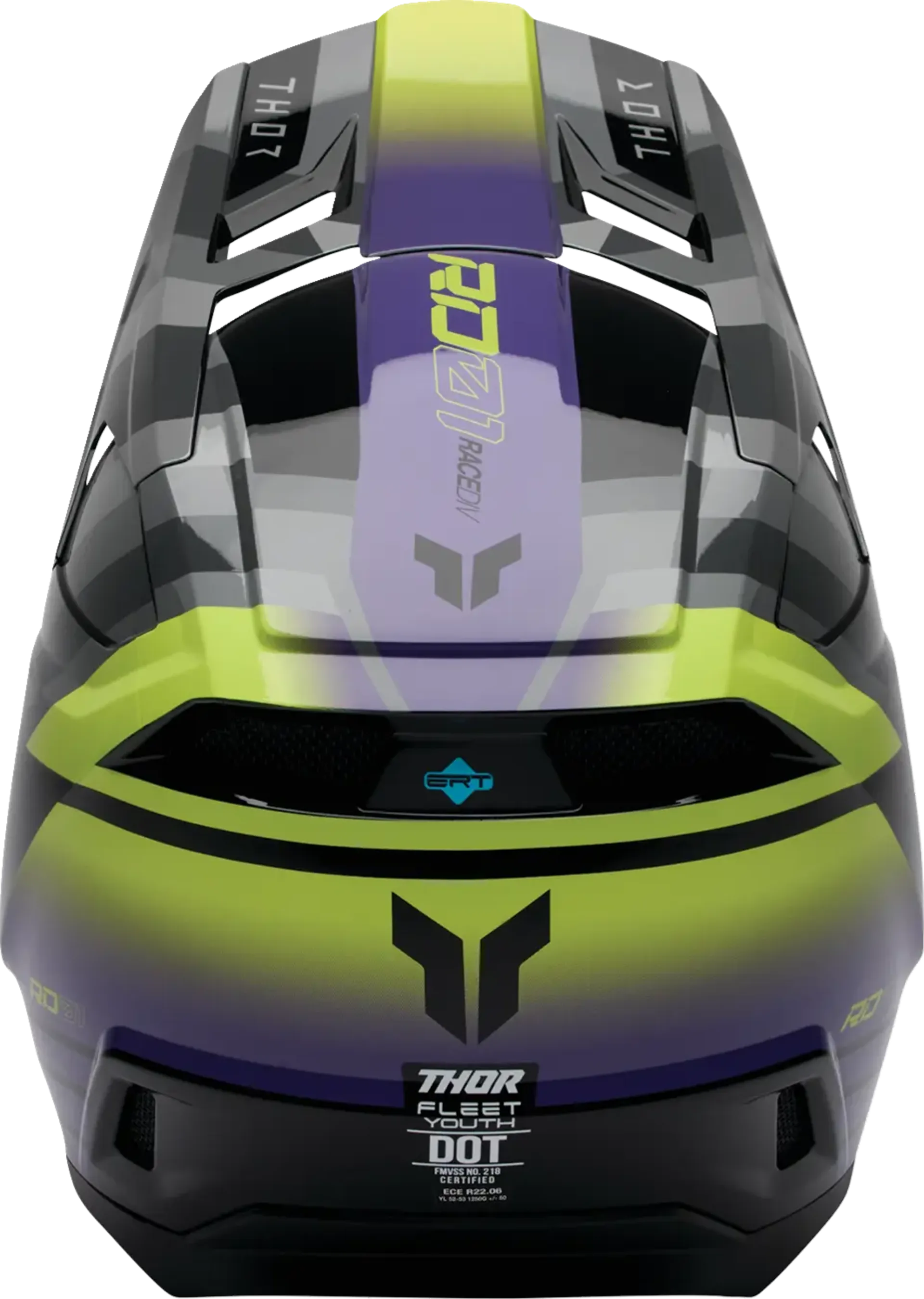 Thor Youth fleet-hjelm - camber sort/lilla - Thor