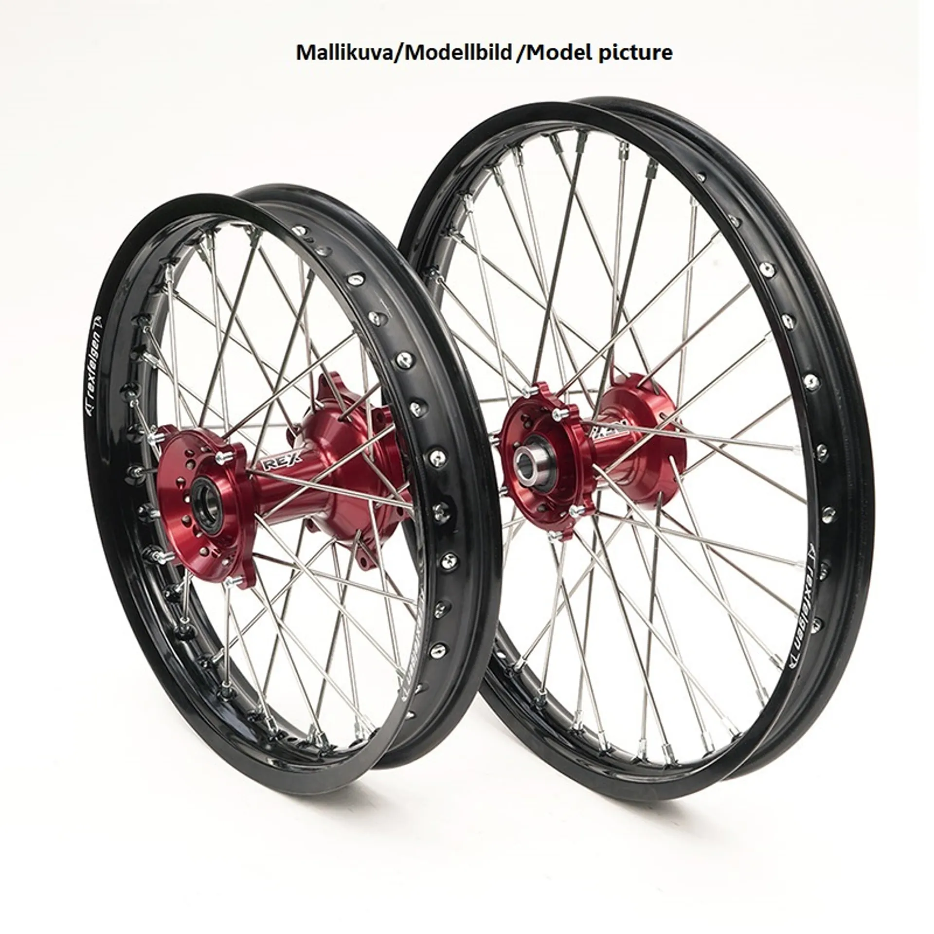 REX HJUL 21-1,60 CR125/250-CRF250/450 95-... SORT FÆLG/RØD NAV 20MM - Haan Wheels