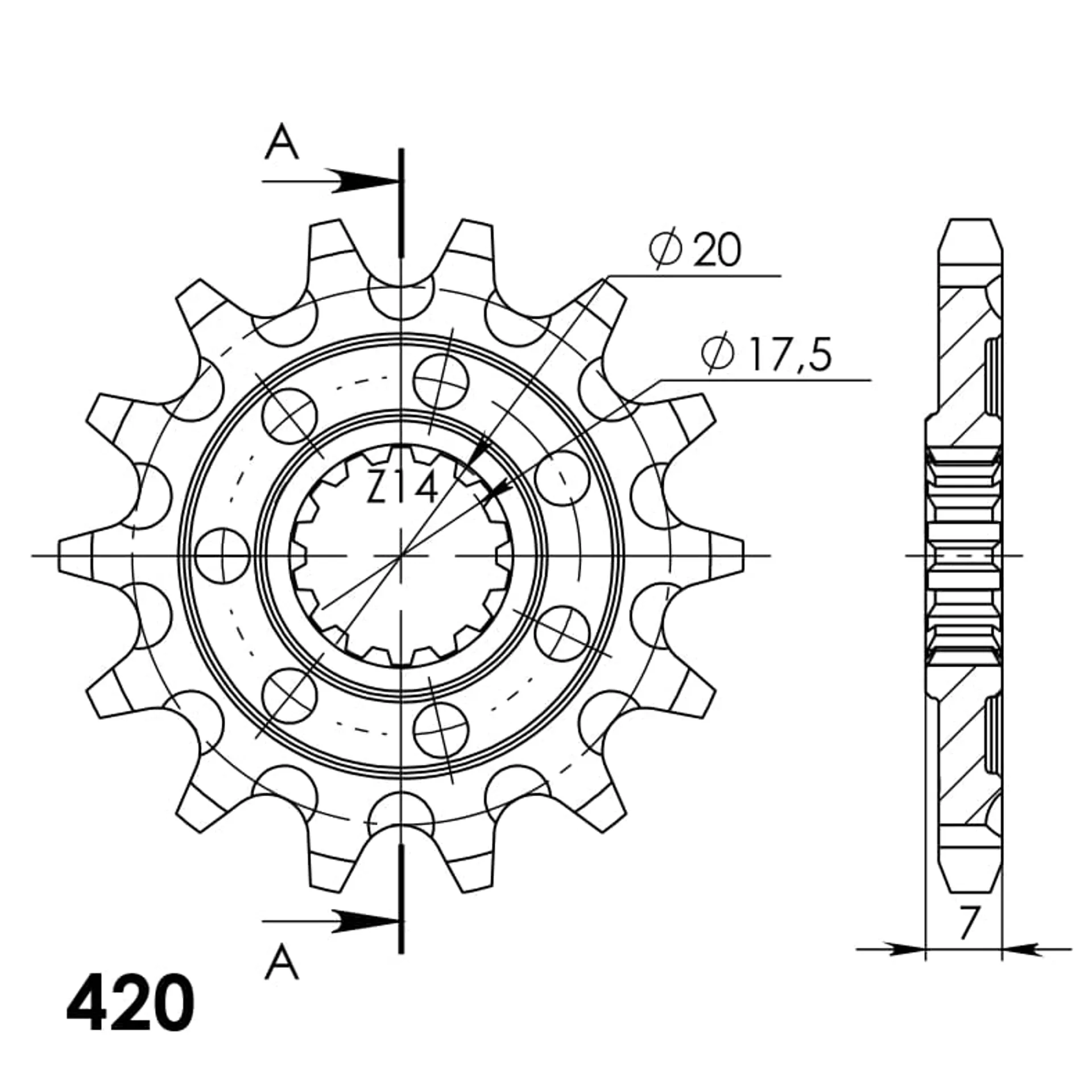 Supersprox Front Sprocket 560-14.2 - Supersprox