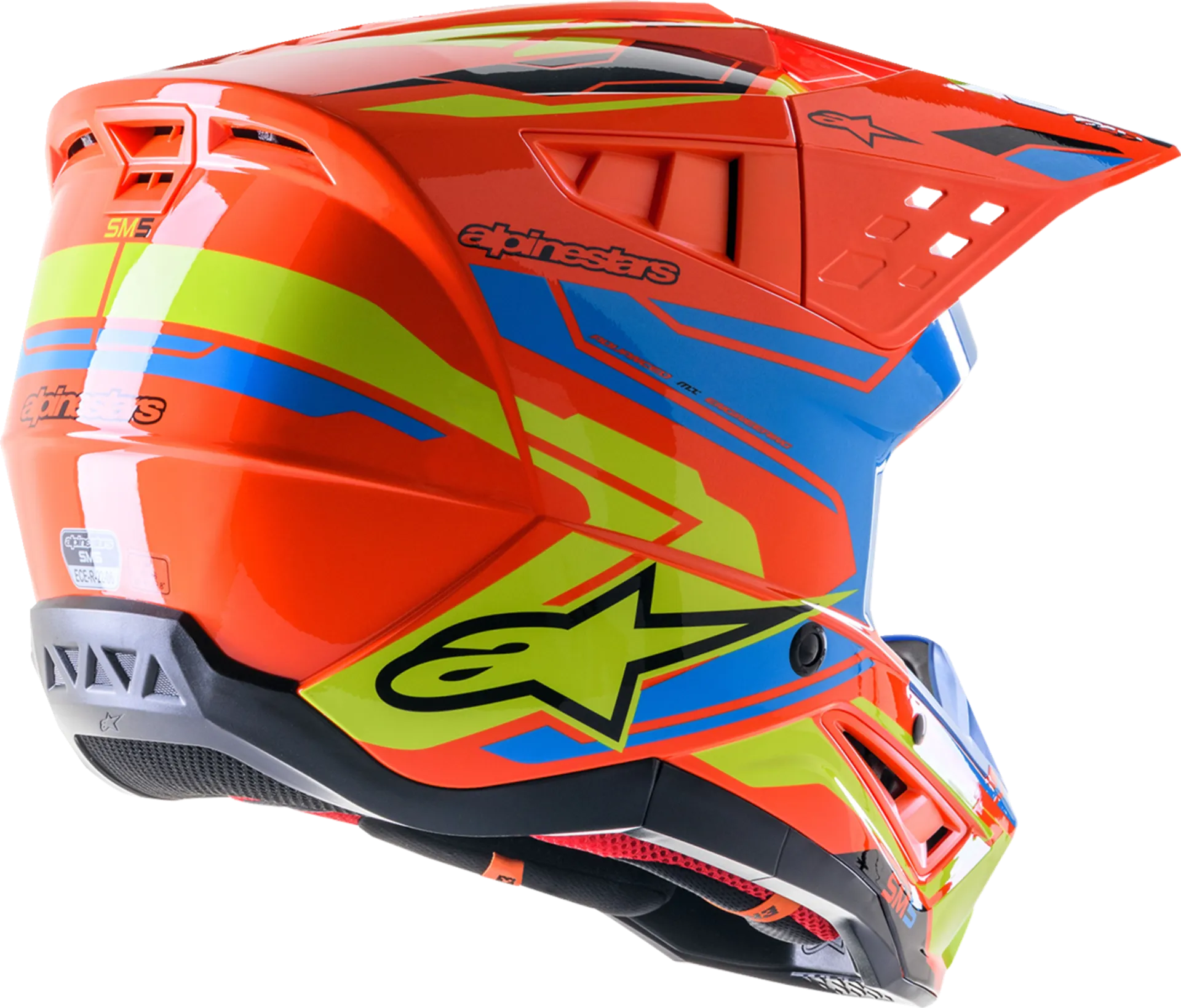 Alpinestars SM5 Hjelm - Action 2 orange/cyan/gul - Alpinestars