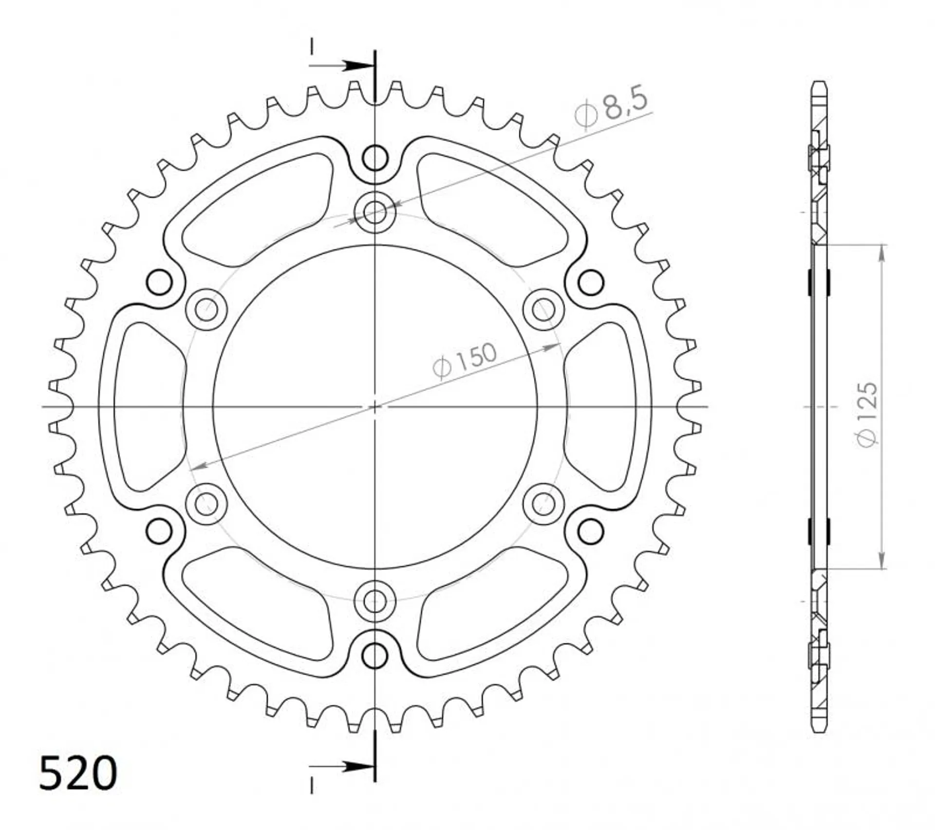 Supersprox rear sprocket aluminium black - SX/SX-F/MC/EC/TC/FC - Supersprox