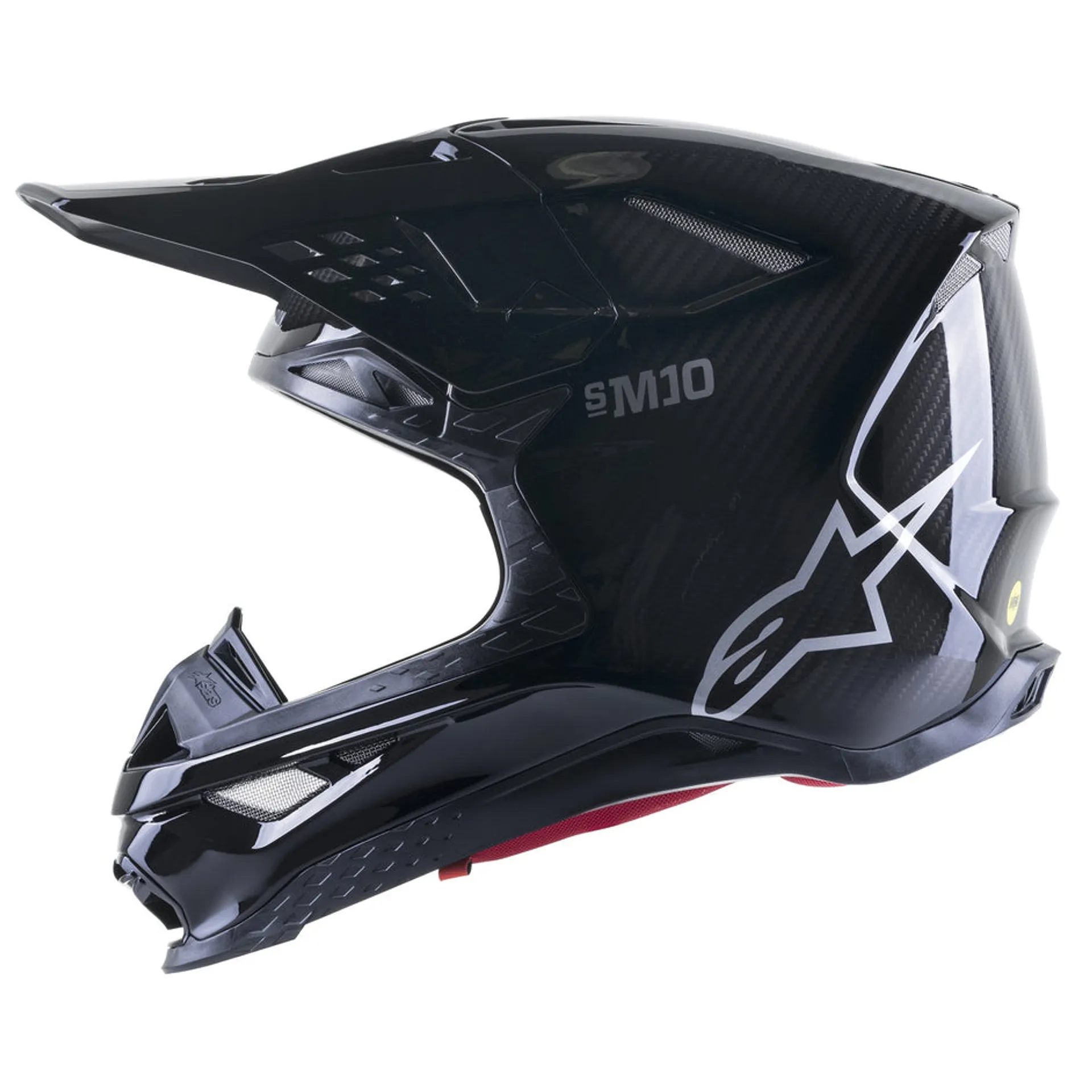 Alpinestars SM10 Helmet - Solid black carbon - Alpinestars