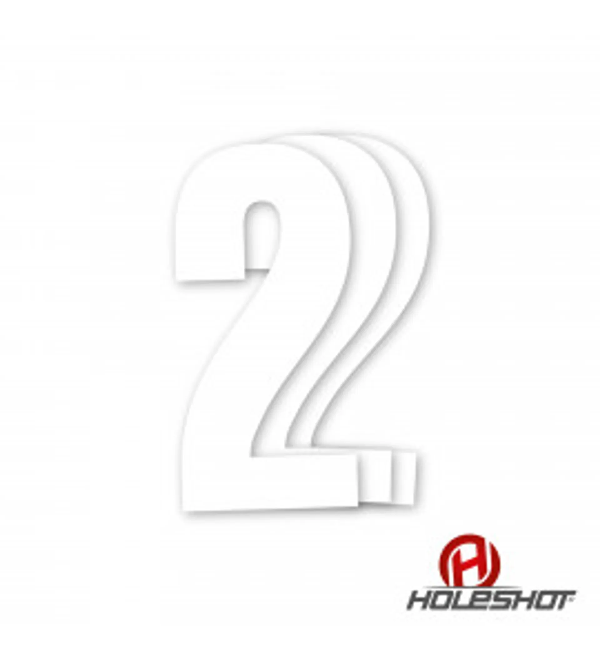 Holeshot numre, enkelte hvid - Holeshot