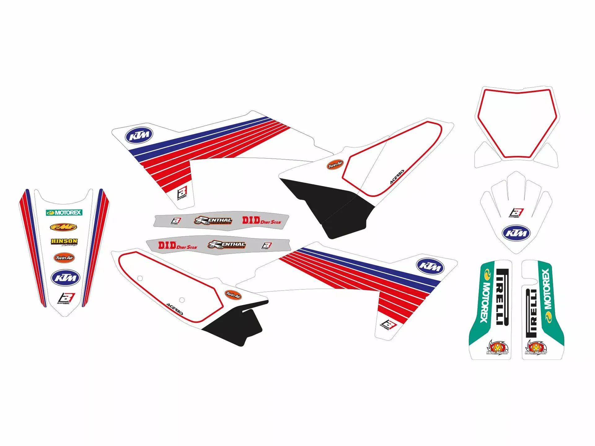 Blackbird Racing grafiksæt Retro med sædebetræk KTM 2023-2023 - Blackbird - Motocross Parts
