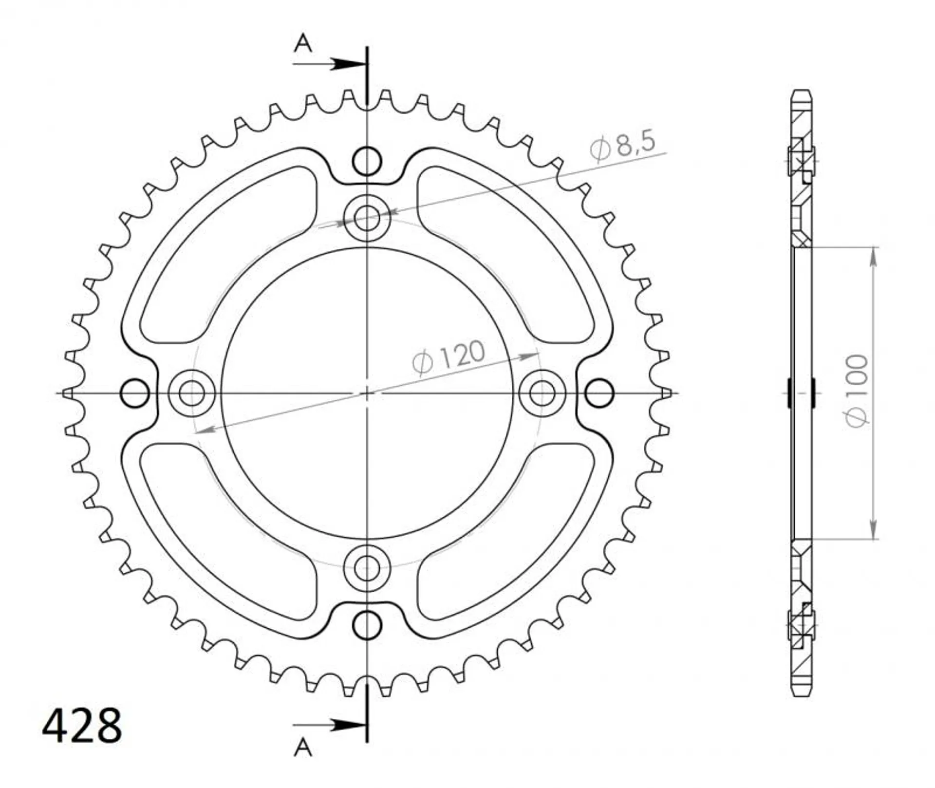 Supersprox rear wheel aluminium blue - YZ85 - Supersprox