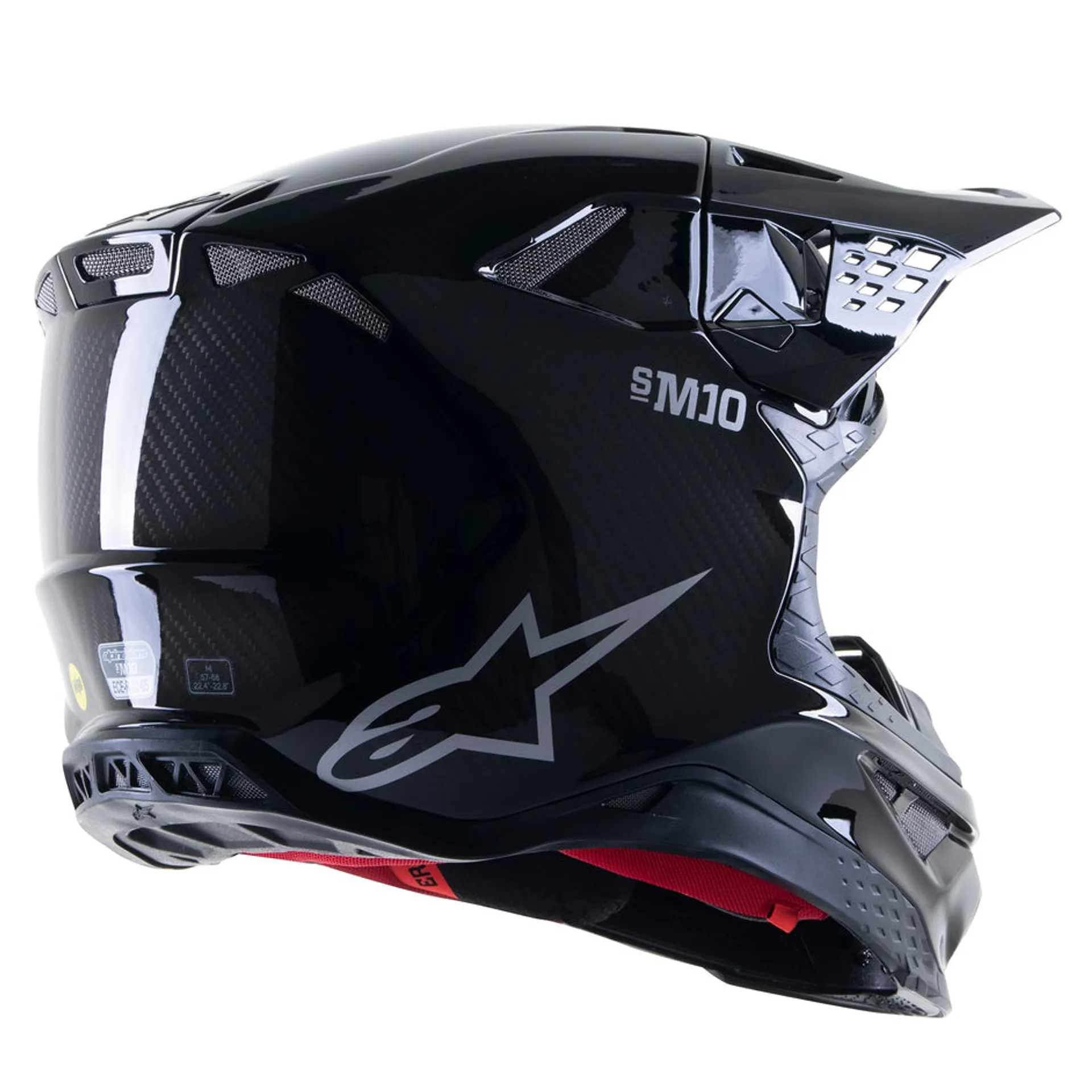 Alpinestars SM10 Helmet - Solid black carbon - Alpinestars