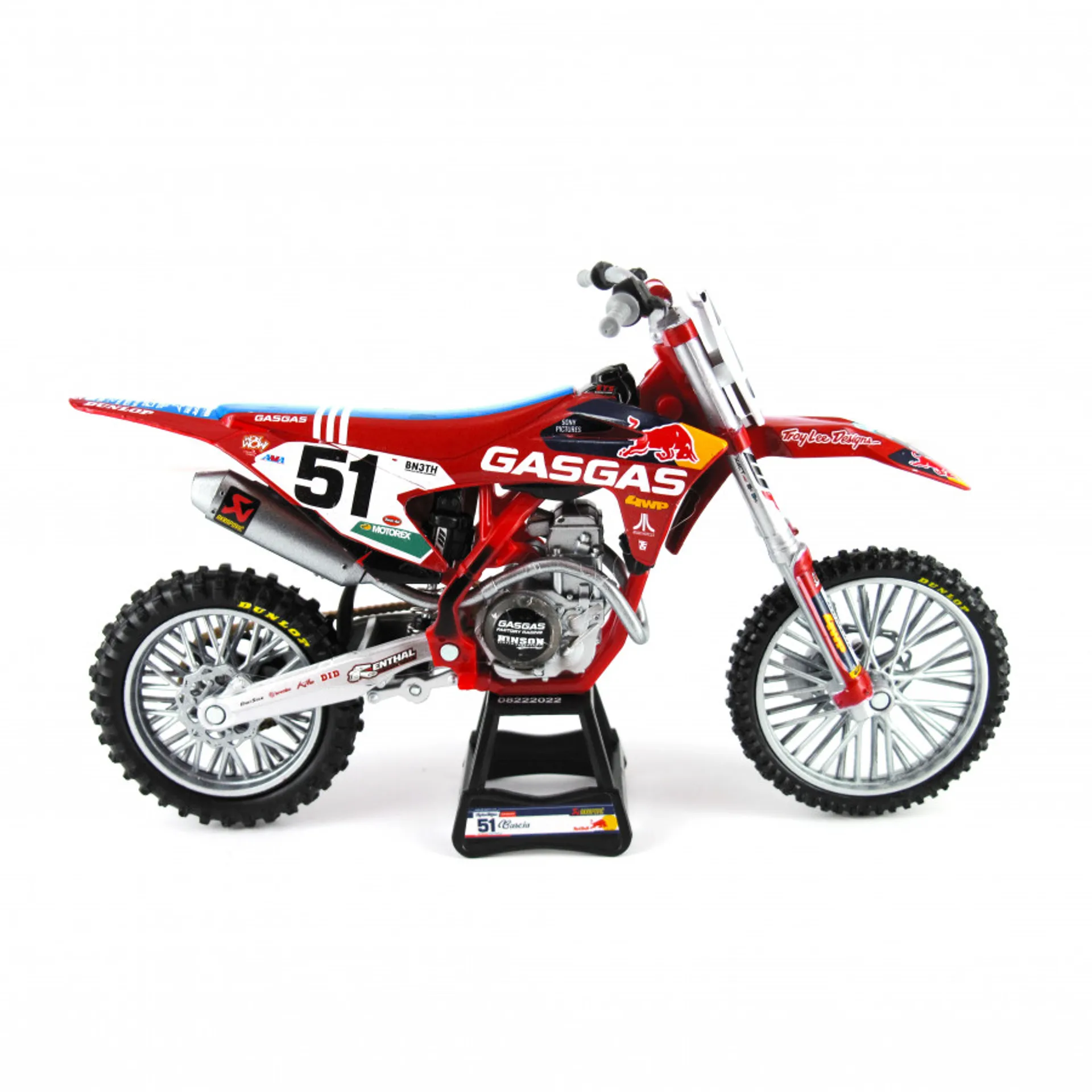TROYLEE DESIGNS RedBull GASGAS MC450 Justin Barcia 1:12 toy dirt bike - New-Ray
