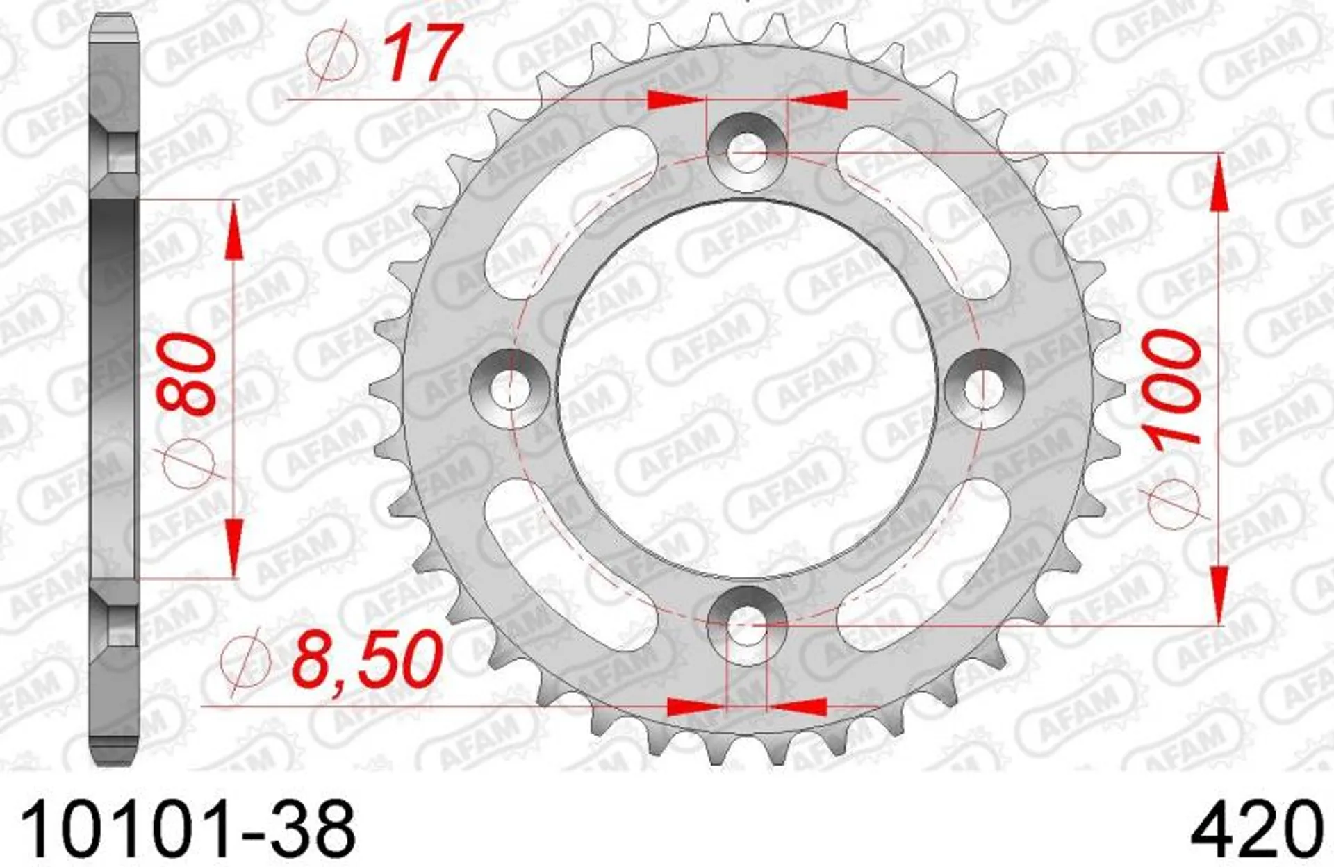 Afam bagtandhjul 38T, 420 CRF110 - AFAM - Motocross Parts